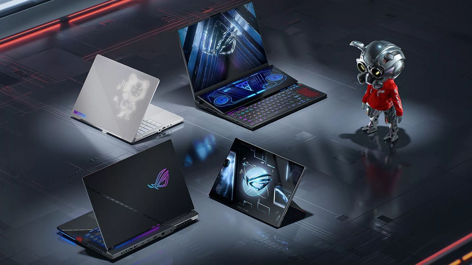 A few gaming laptops (Image via ASUS ROG)