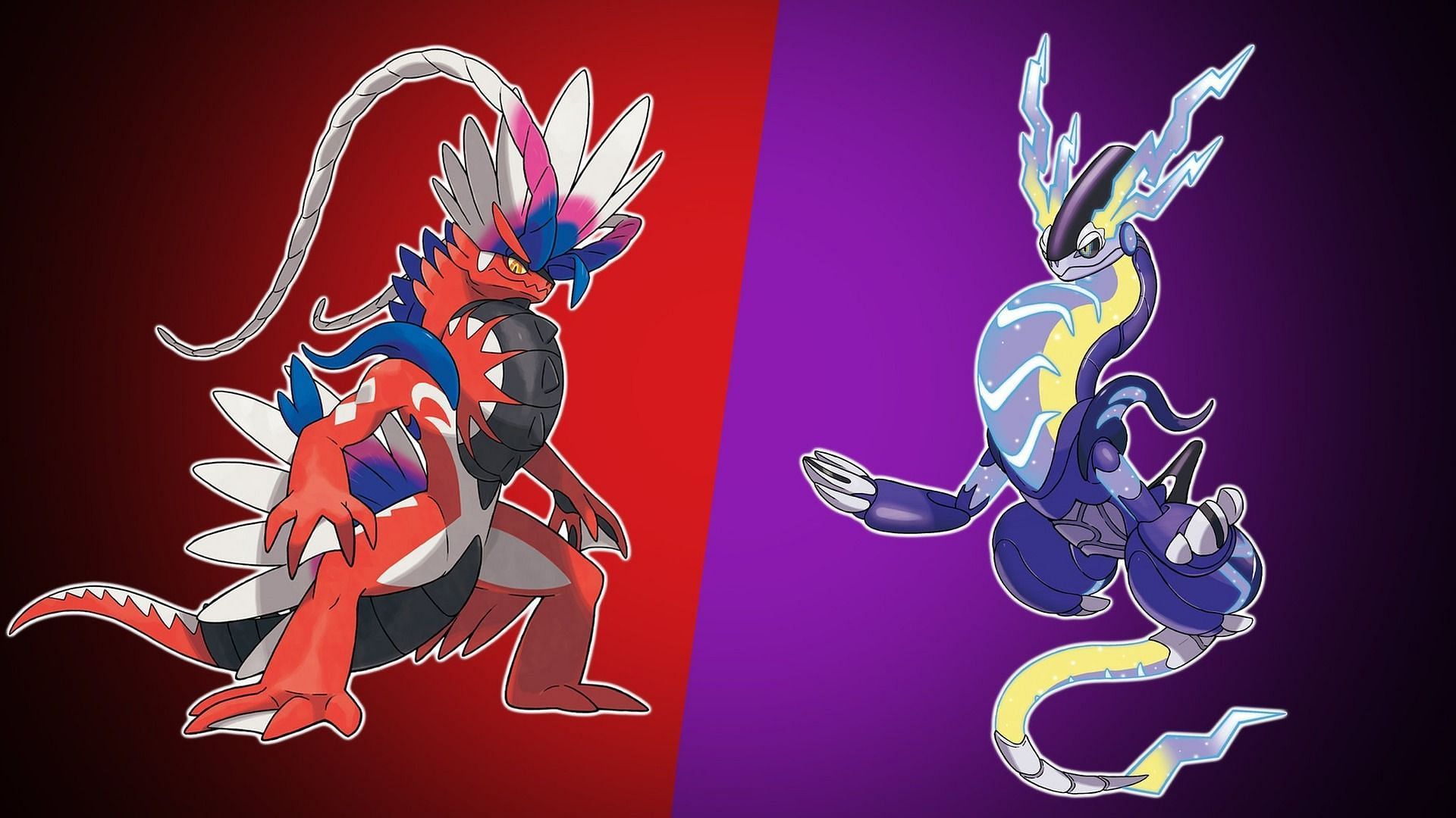 Official artwork for Pokemon Scarlet and Violet showcasing the two Legendary Pokemon for the games(Image via The Pokemon Company)