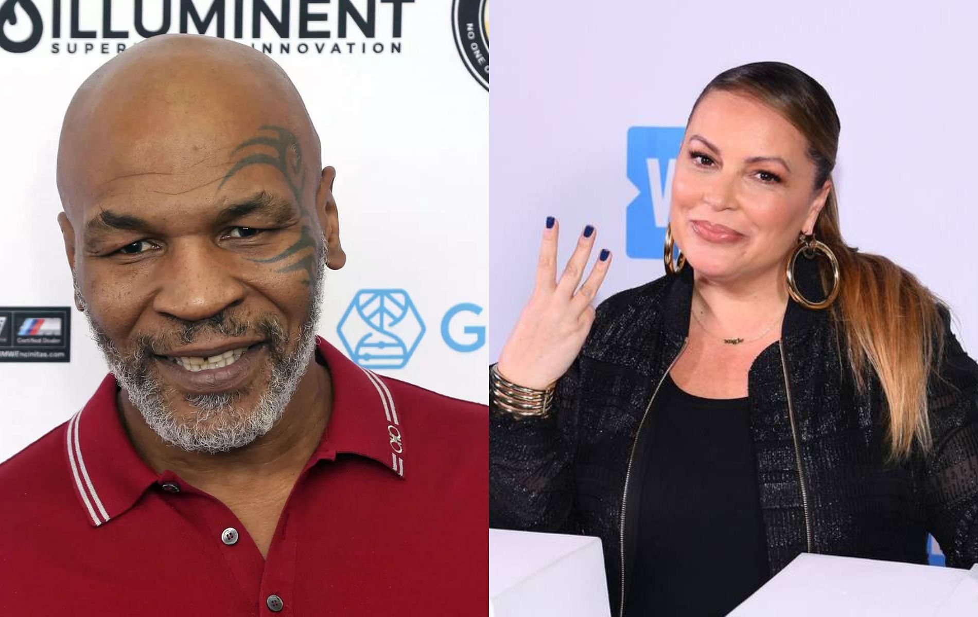 Mike Tyson (left) and Angie Martinez (right)