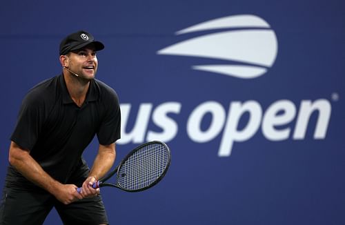 Andy Roddick in action during the 2022 US Open Legends Match.