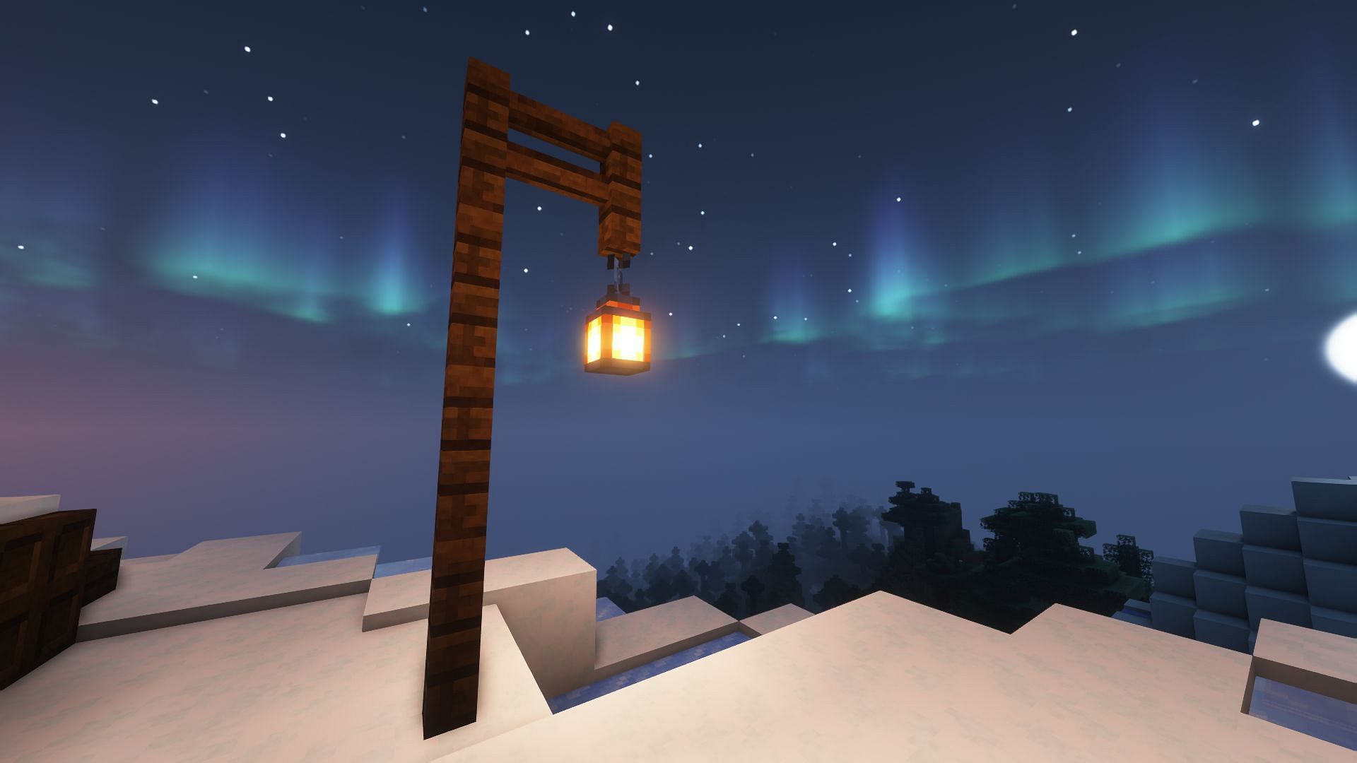 Street lamps are one of the simplest forms of decorative lighting in Minecraft (Image via Mojang)