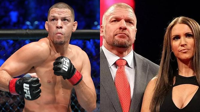 UFC legend Nate Diaz spotted with Triple H and Stephanie McMahon at a huge event