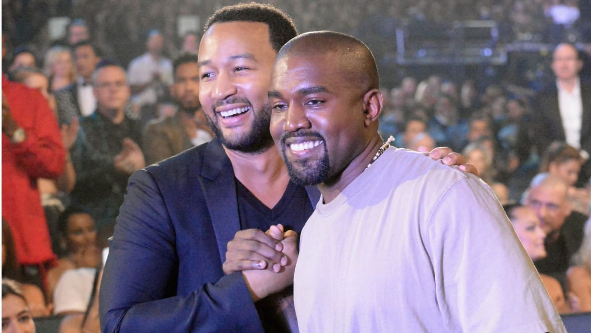 John Legend and Kanye West. (Image via Jeff Kravitz/Getty Images)