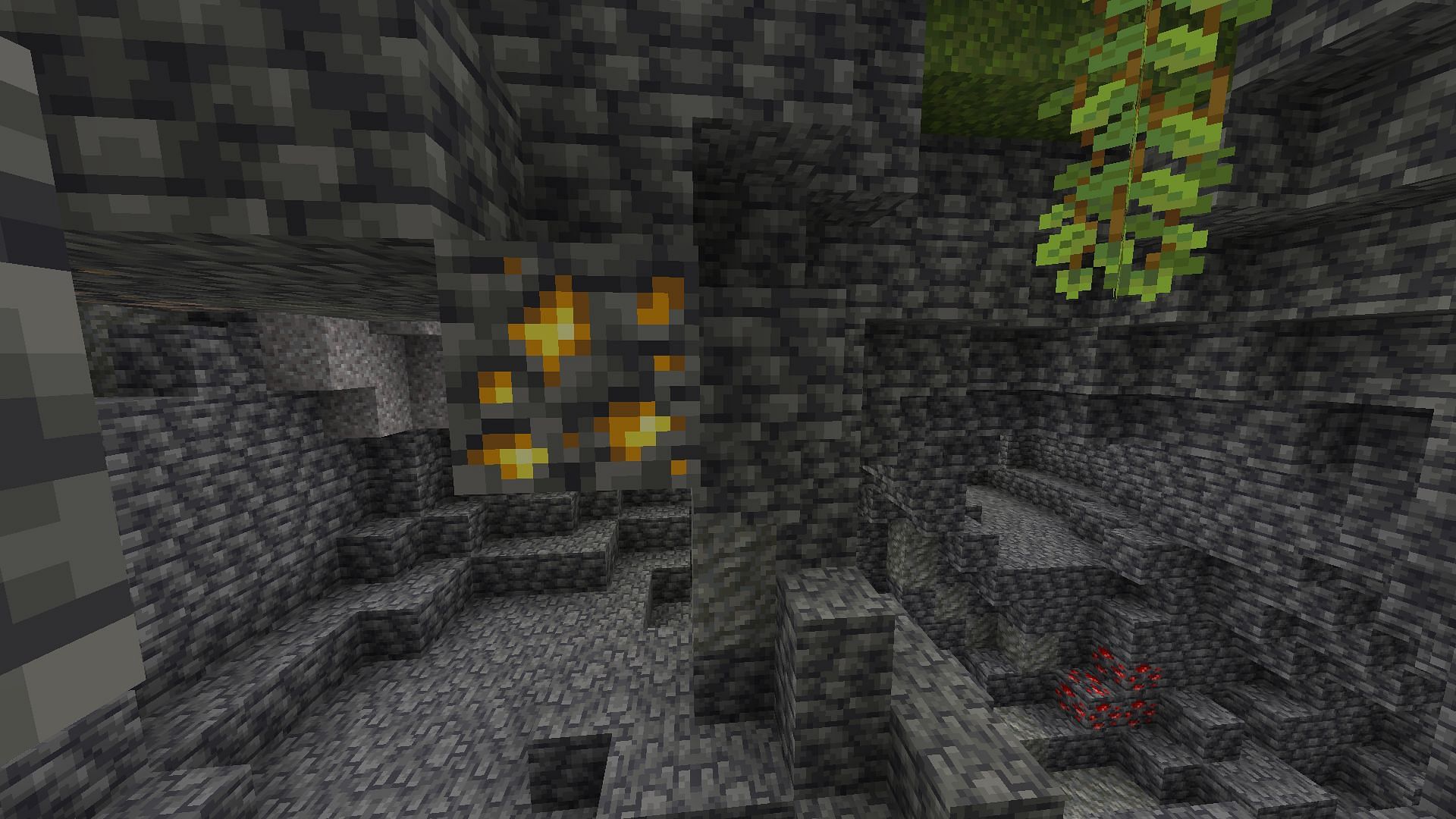 Gold ore in Minecraft (Image via Mojang)