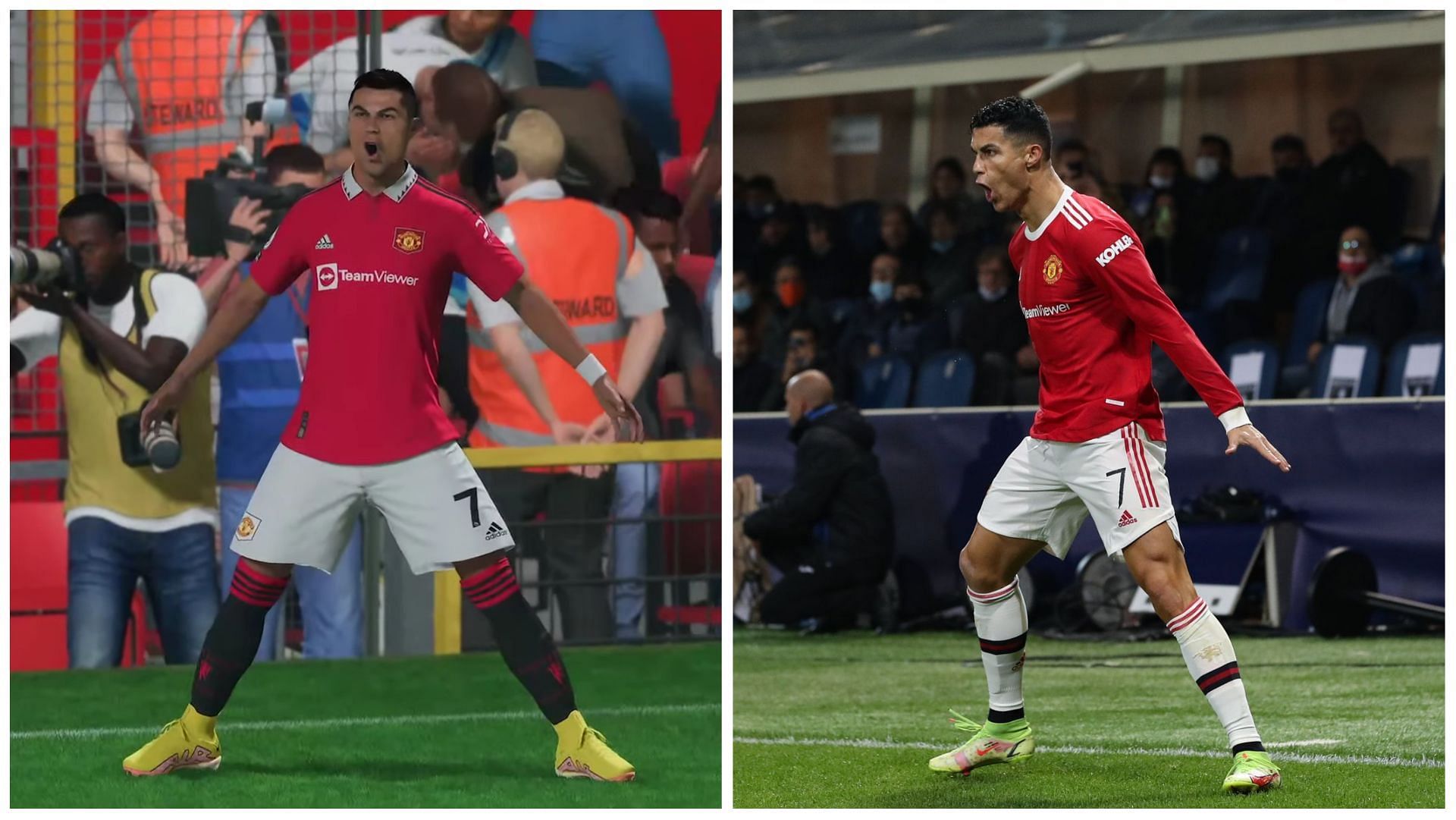 Cristiano Ronaldo has the most iconic celebration in sports (Images via EA Sports and Getty Images)