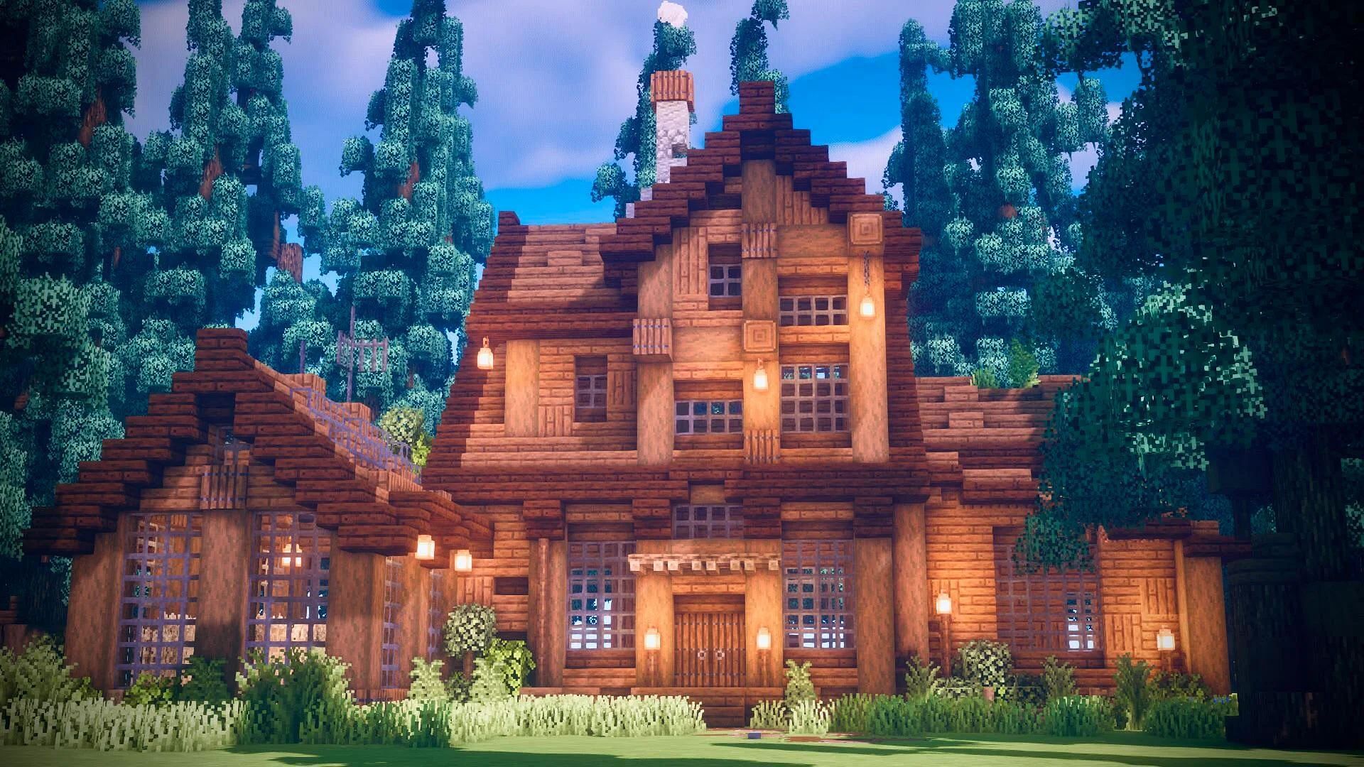A wooden house build (Image via Reddit)