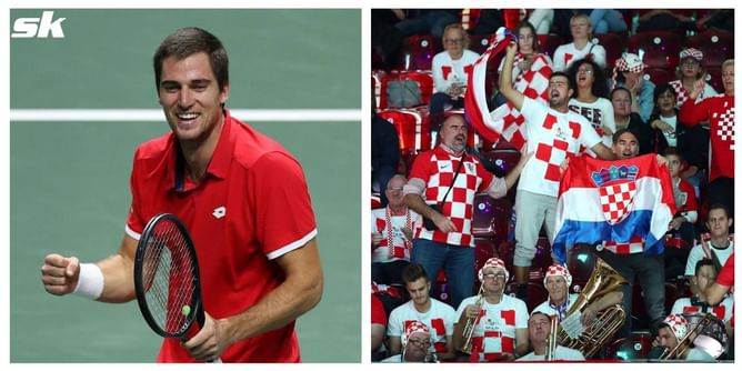 "When I hear the anthem, see my flag, I'm ready to go and do whatever I have to; if I had to eat this court inch by inch, I would eat it no problem" - Borna Gojo on how the Davis Cup brings the best out of him