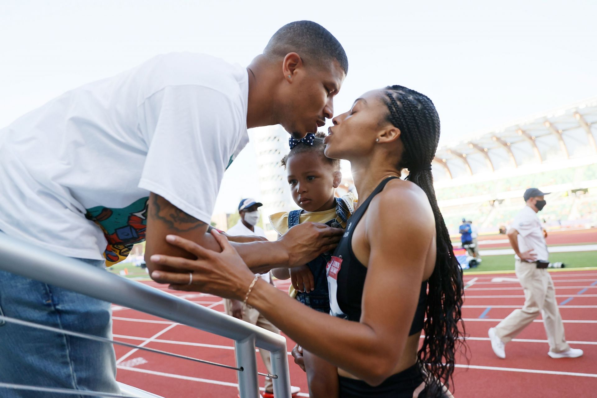 Kenneth Ferguson and Allyson Felix (Image via Steph Chambers/Getty Images)