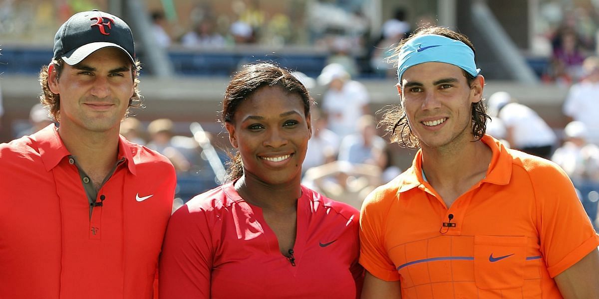 Serena Williams (middle) is into the third round at the US Open.