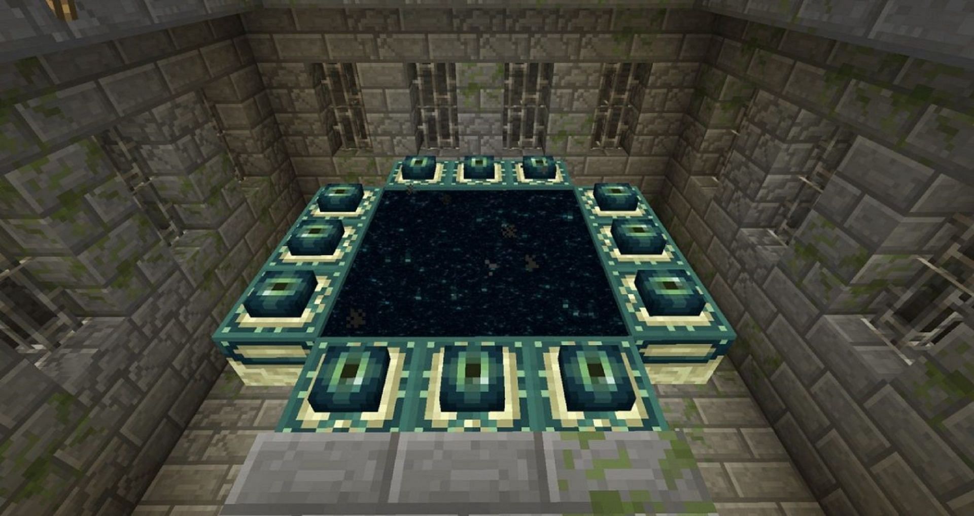 Newcomers won&#039;t need to look far for an End portal in this seed (Image via Mojang)