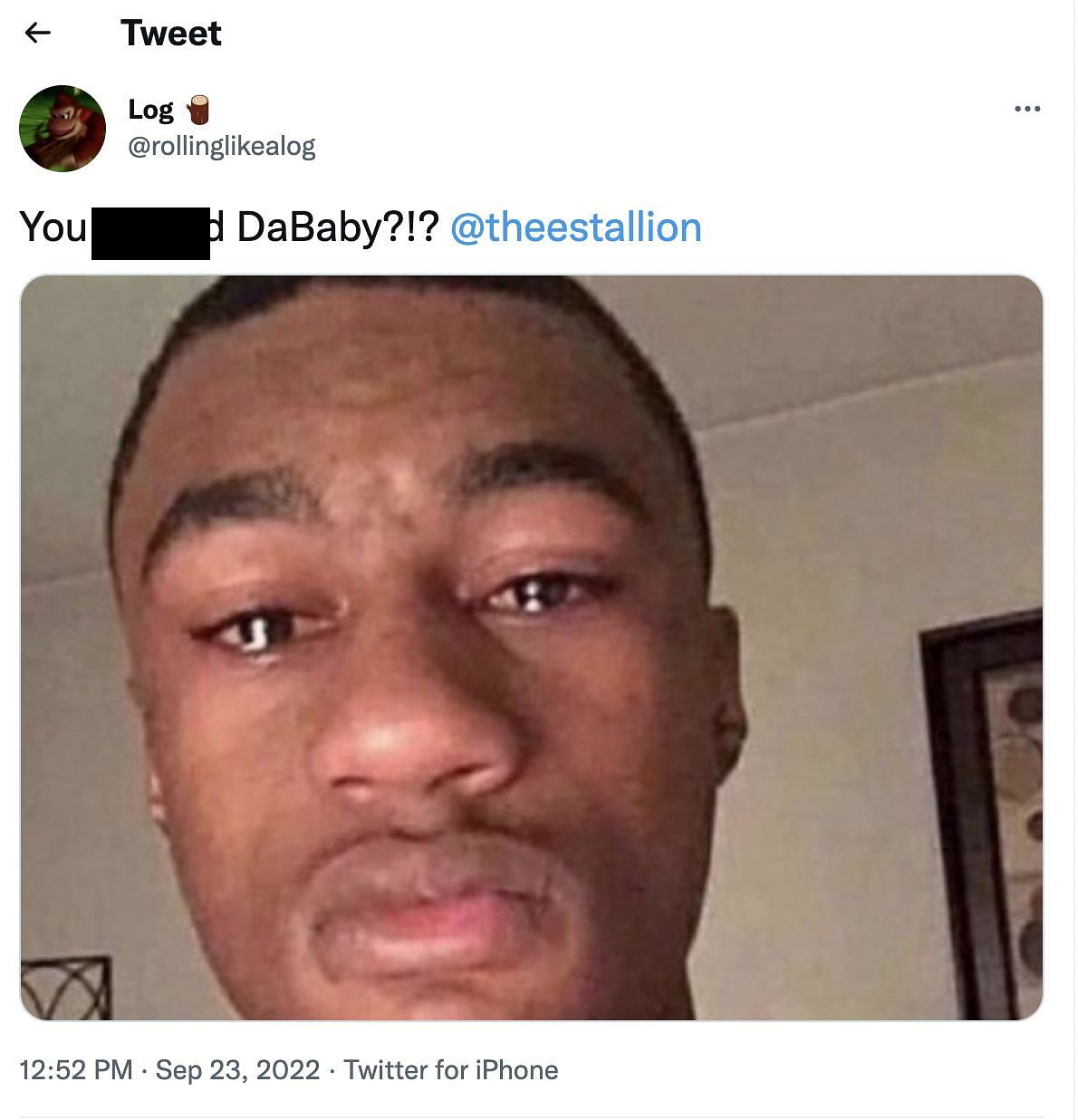 User shares meme on DaBaby after he released his new track, Boogeyman. (Image via Twitter)