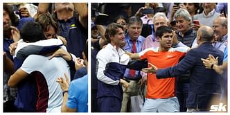 "He is my second father, thanks to him I'm lifting this trophy today" - Carlos Alcaraz celebrates US Open 2022 title with coach Juan Carlos Ferrero and team