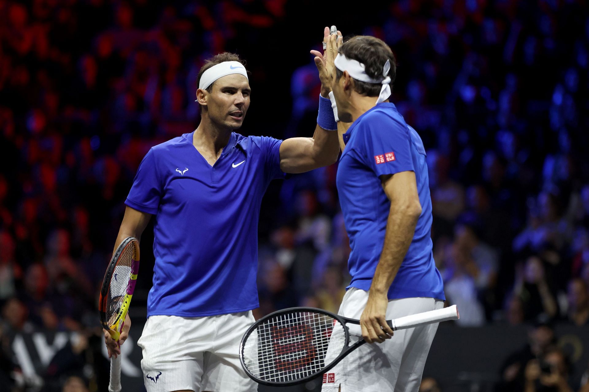 Roger Federer and Rafael Nadal at the Laver Cup 2022