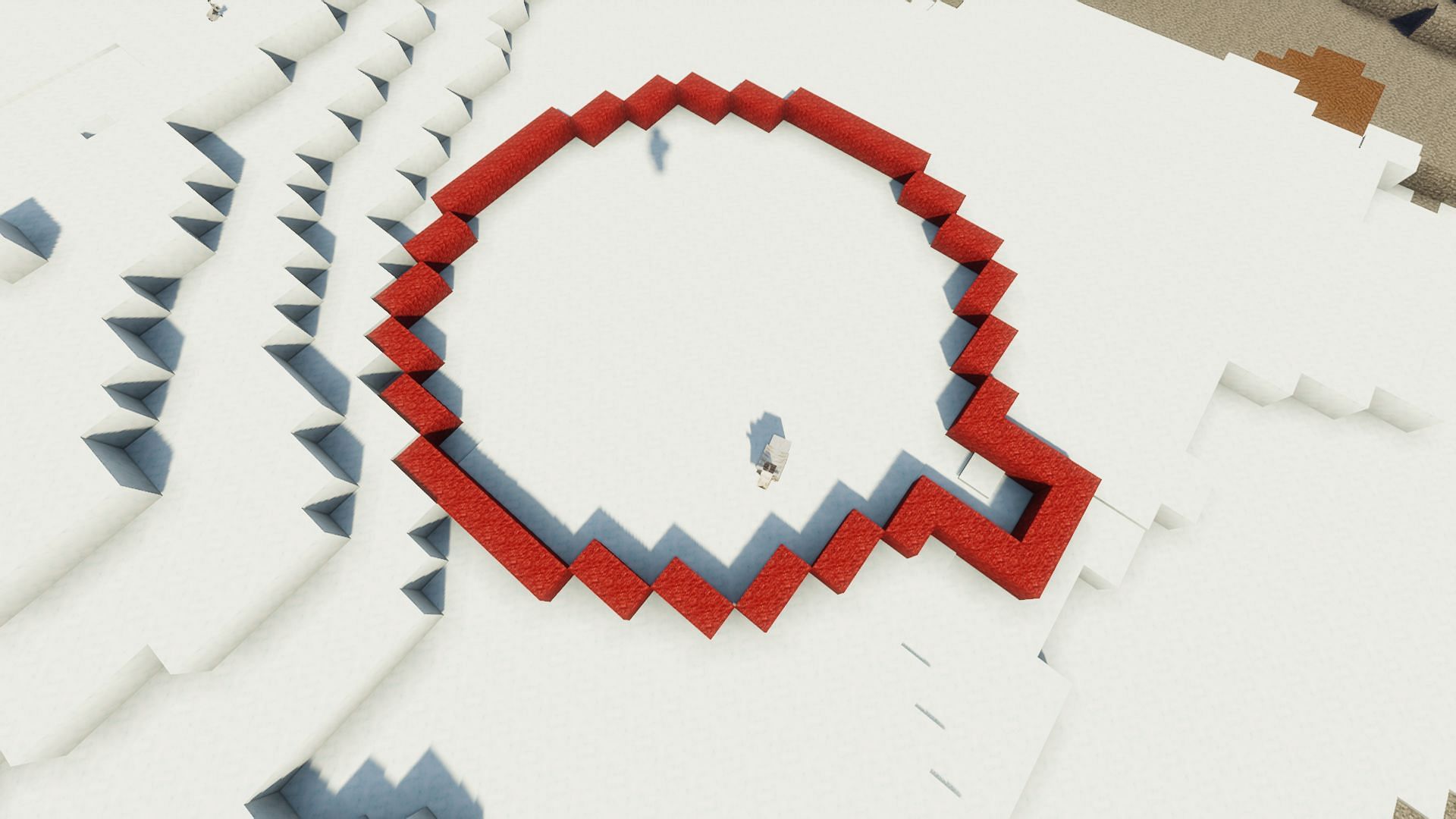 The outline of the igloo (Image via Minecraft)