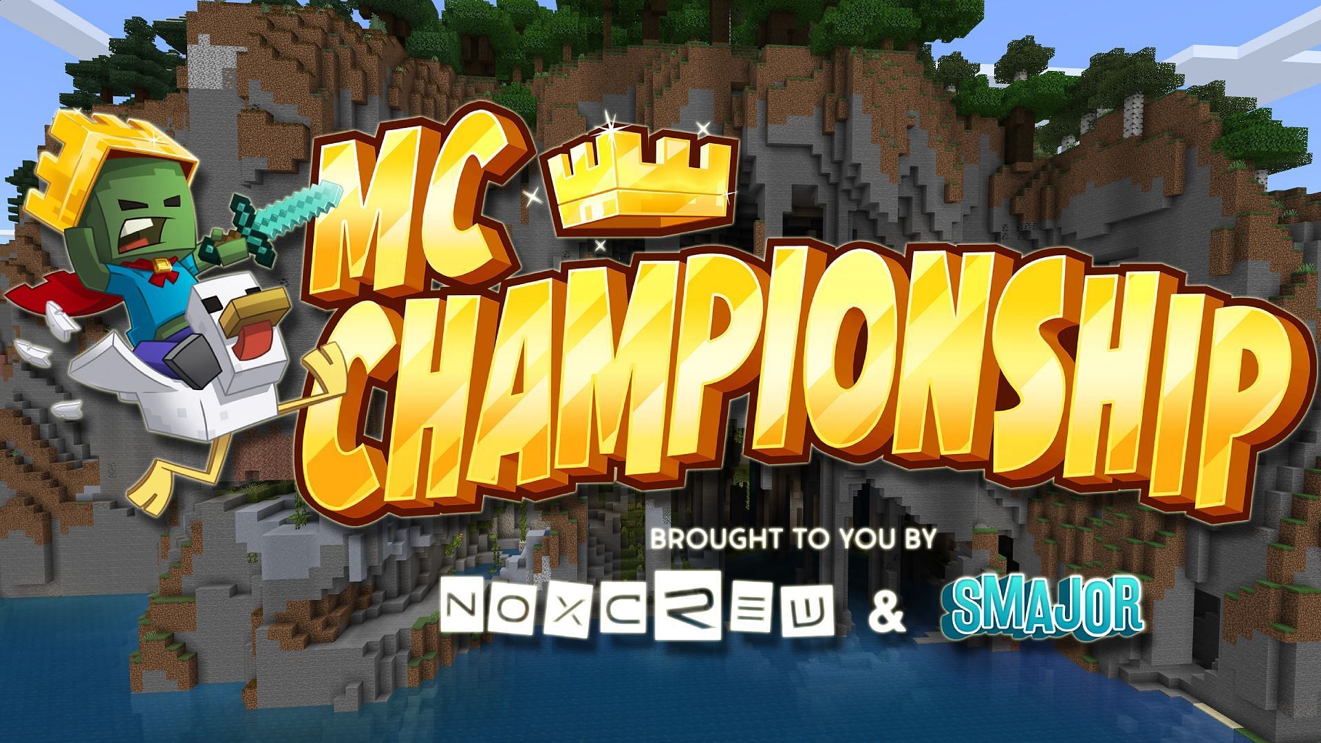 The Minecraft Championship logo over an in-game background (Image via MCC)