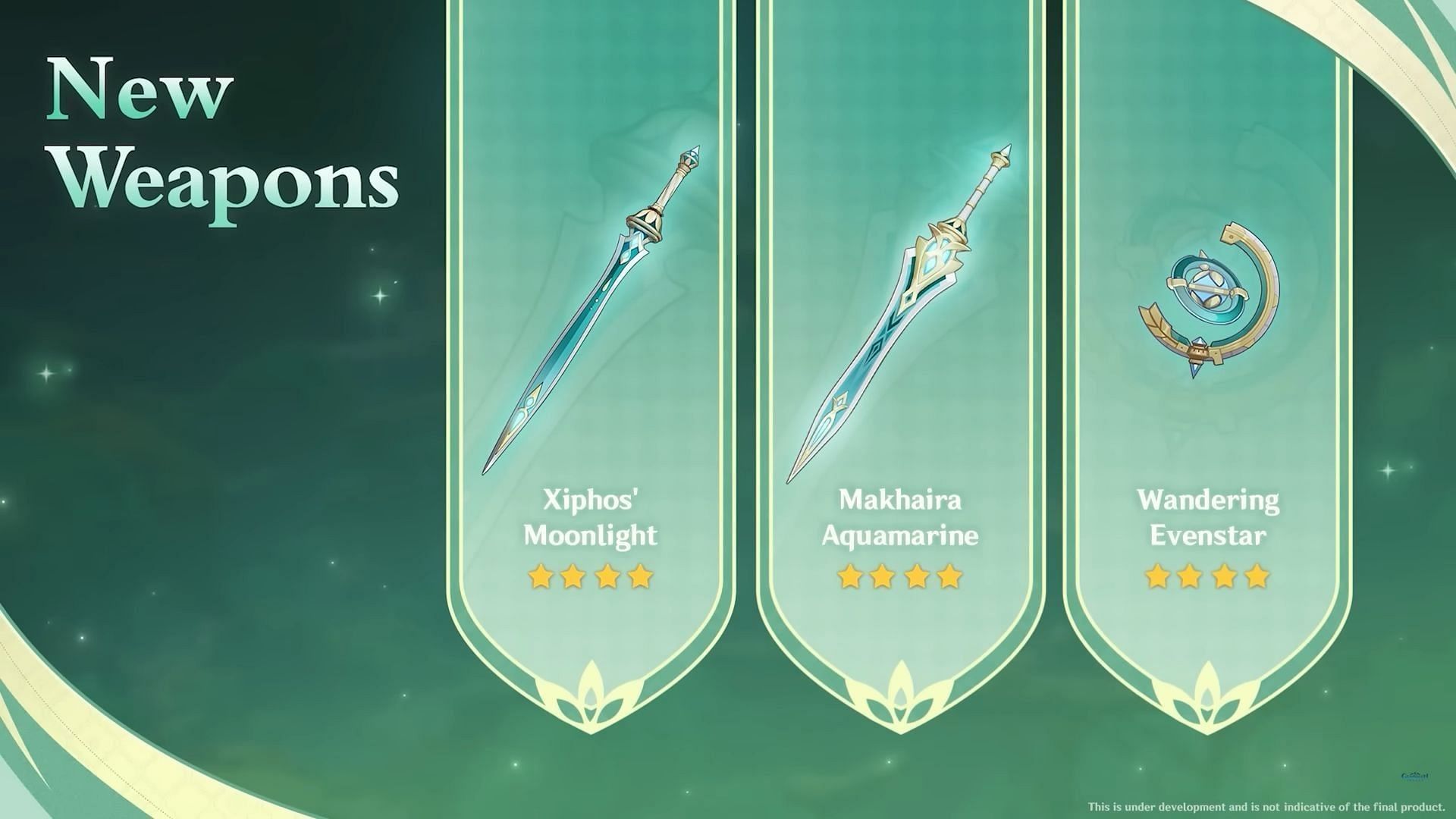 Patch 3.1 will introduce three new 4-star weapons (Image via Genshin Impact)
