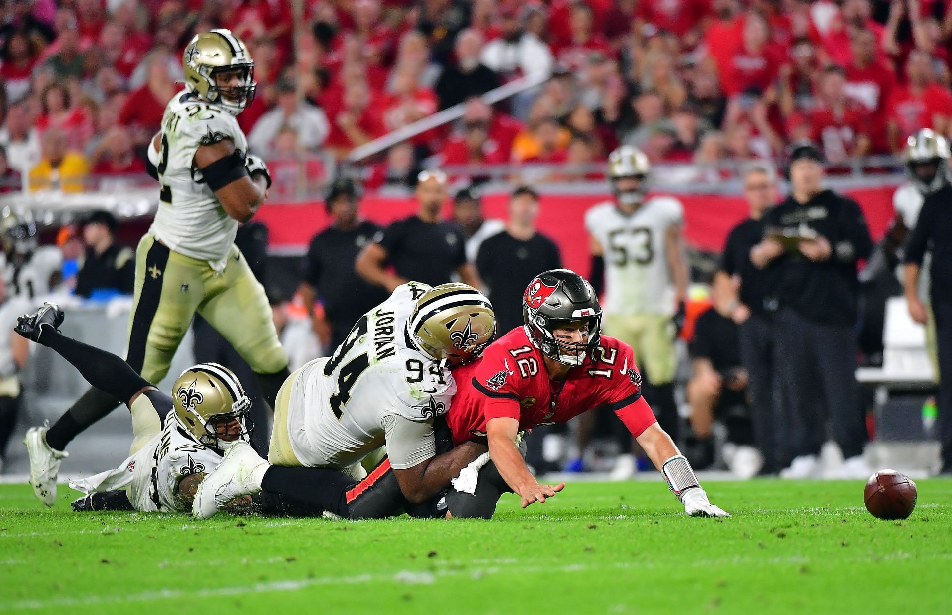 Tom Brady in trouble - New Orleans Saints v Tampa Bay Buccaneers