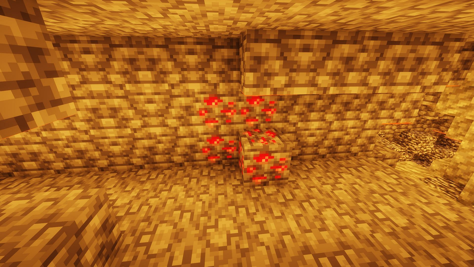 Redstone ore found underground (Image via Minecraft)