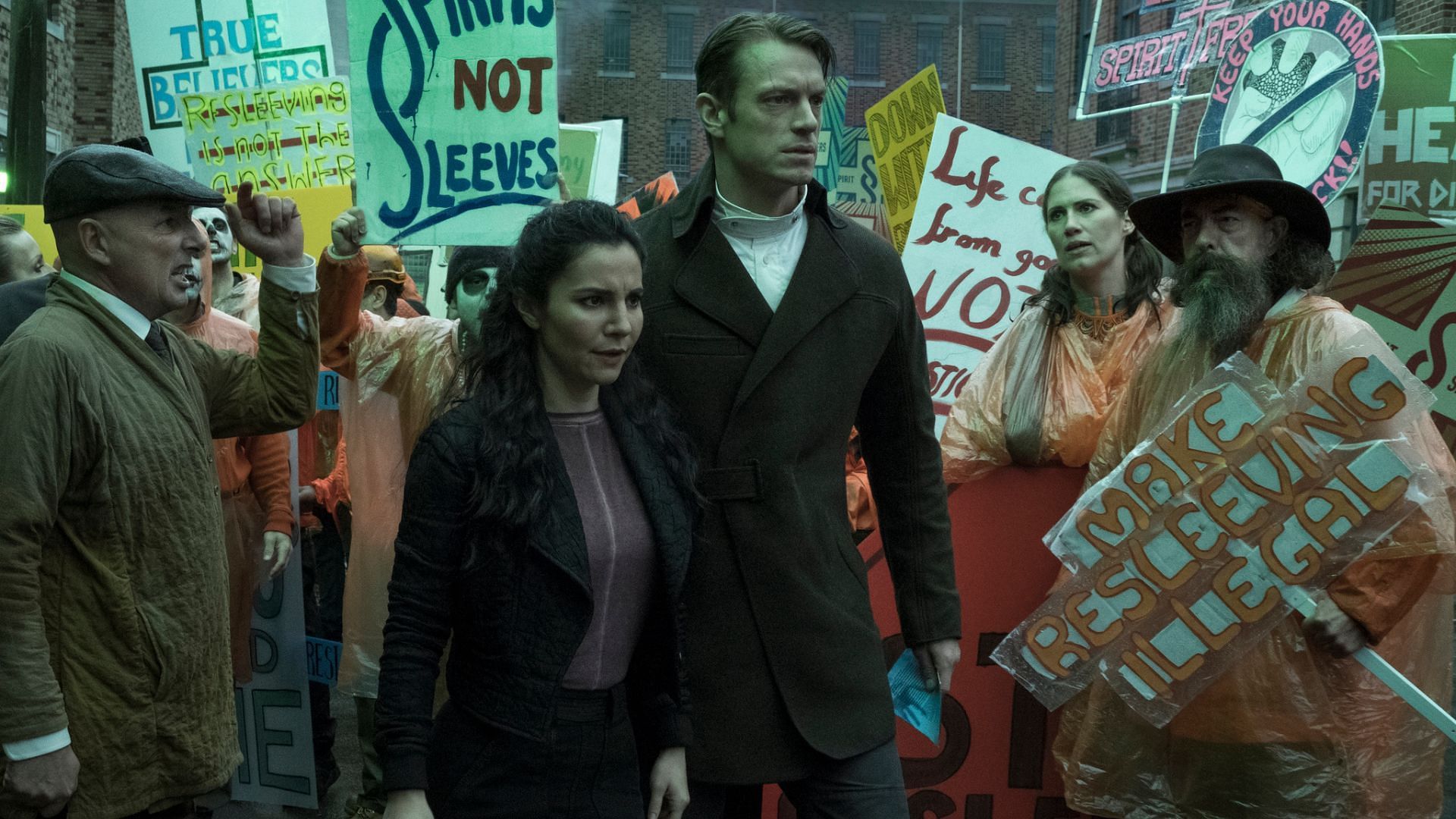 Martha Higareda and Joel Kinnaman in season 1 of Altered Carbon (Image via IMDb)