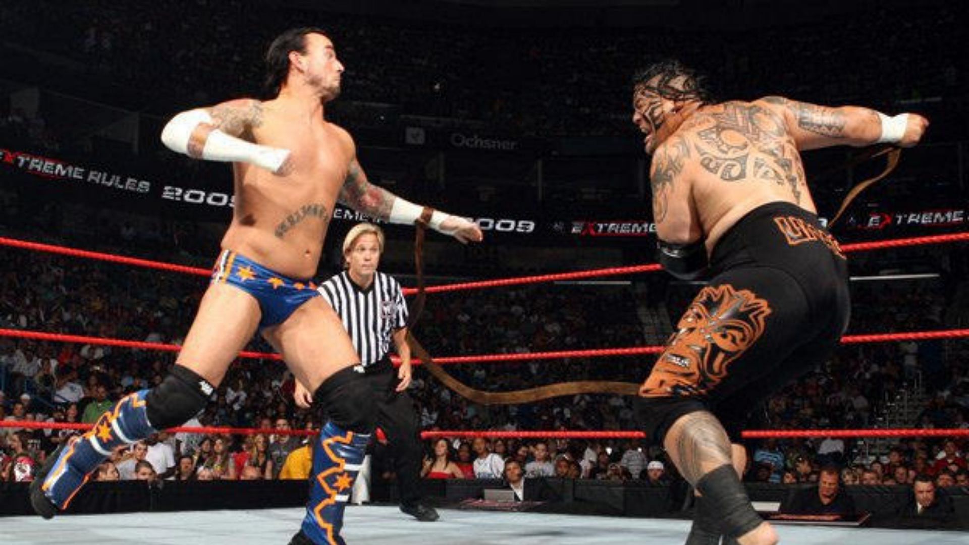 CM Punk faces Umaga in a Samoan Strap Match
