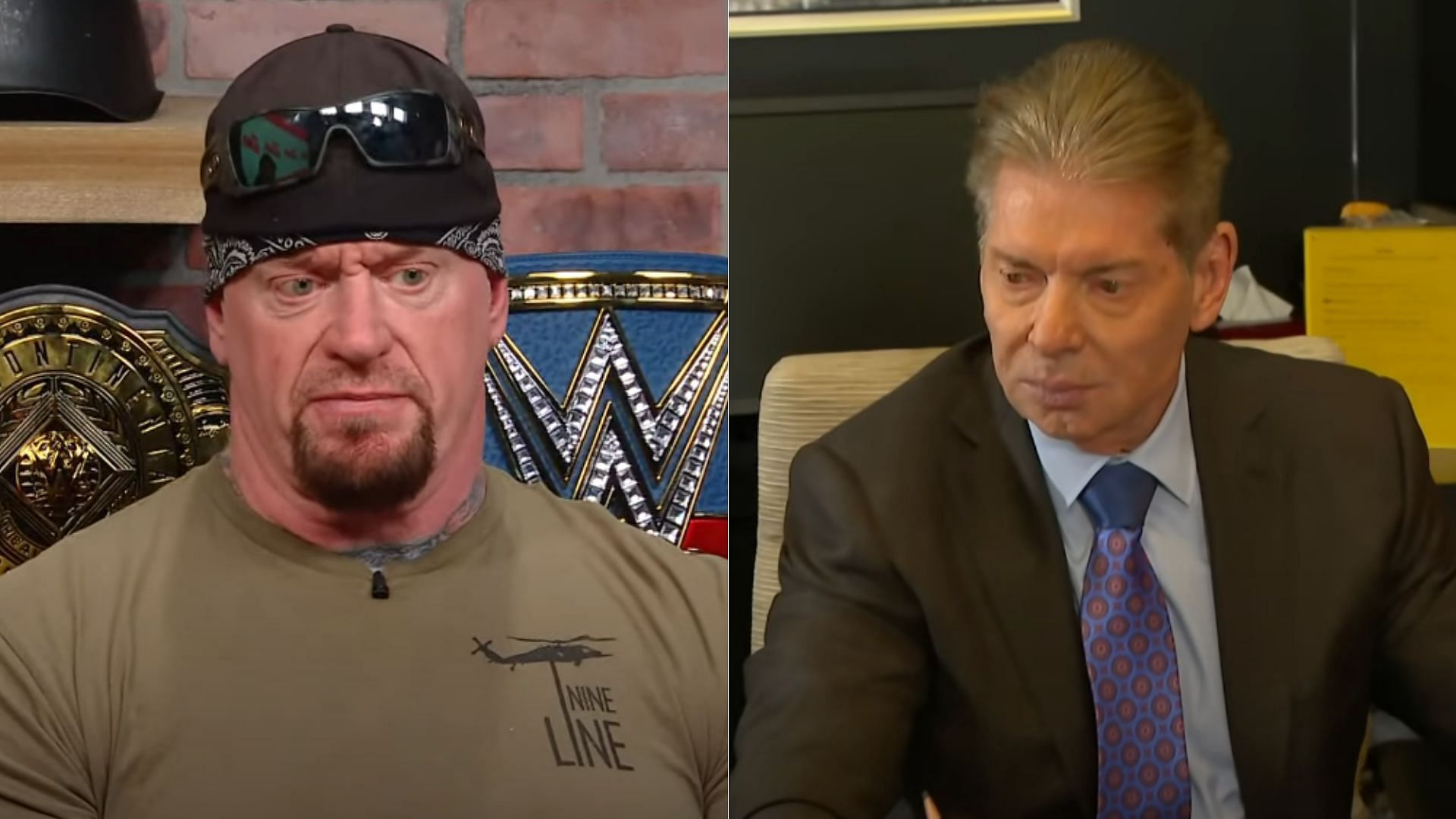 The Undertaker (left); Vince McMahon (right)