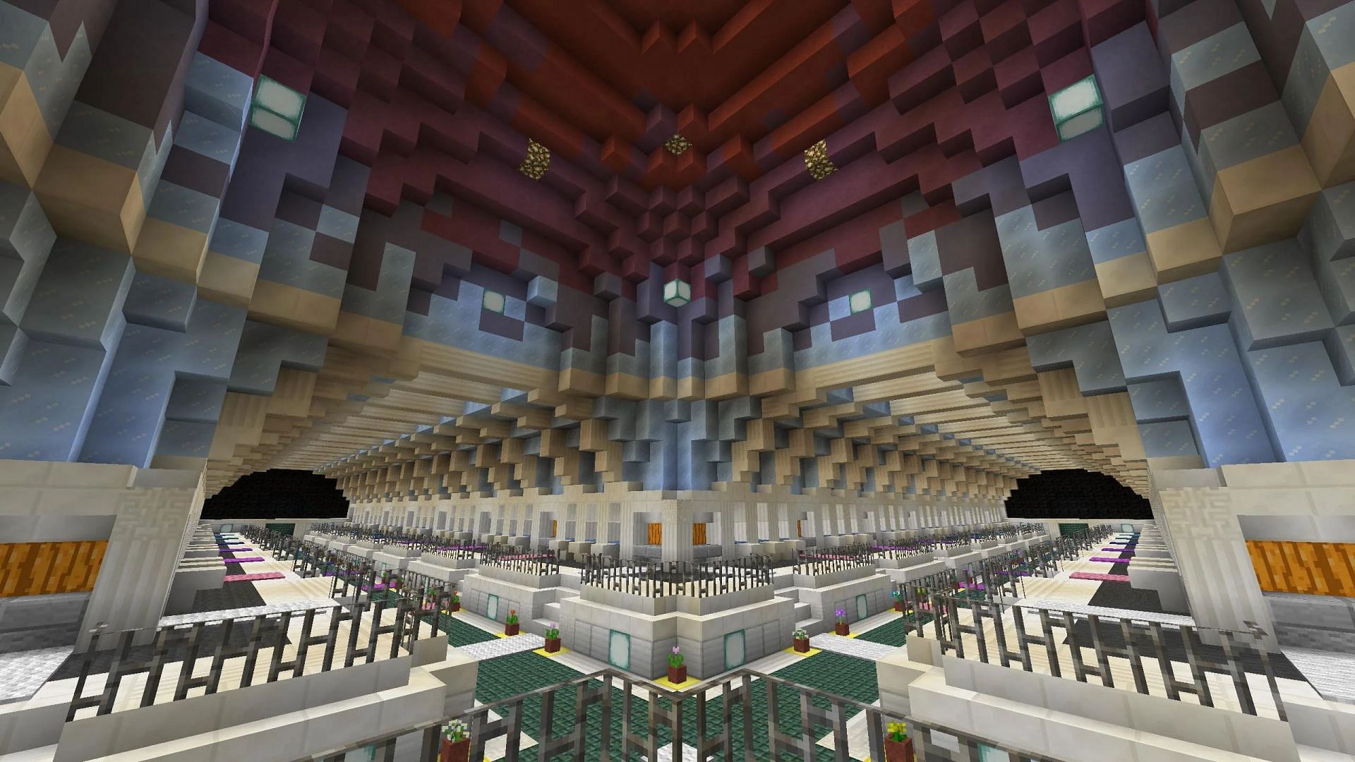 An example of a villager trading hall (Image via Reddit)