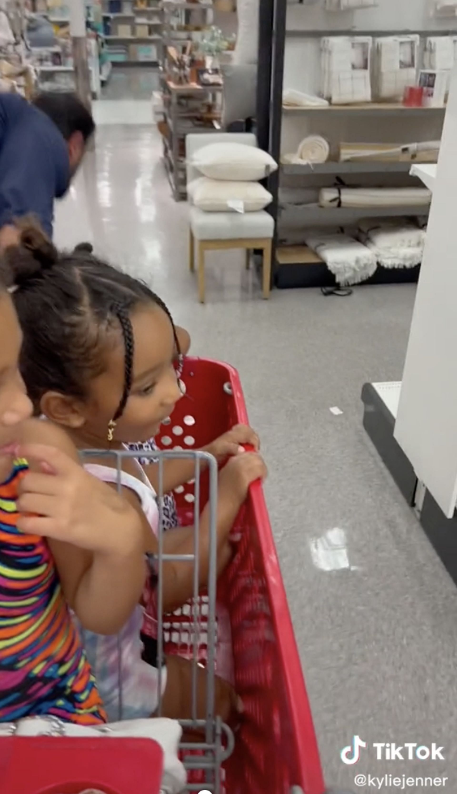 Kylie Jenner posted a video on TikTok showing her taking the kids to Target for shopping. (Image via TikTok)