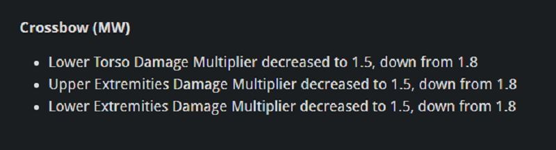 Call of Duty: Warzone Season 5 patch notes for Crossbow (Image via Activision)