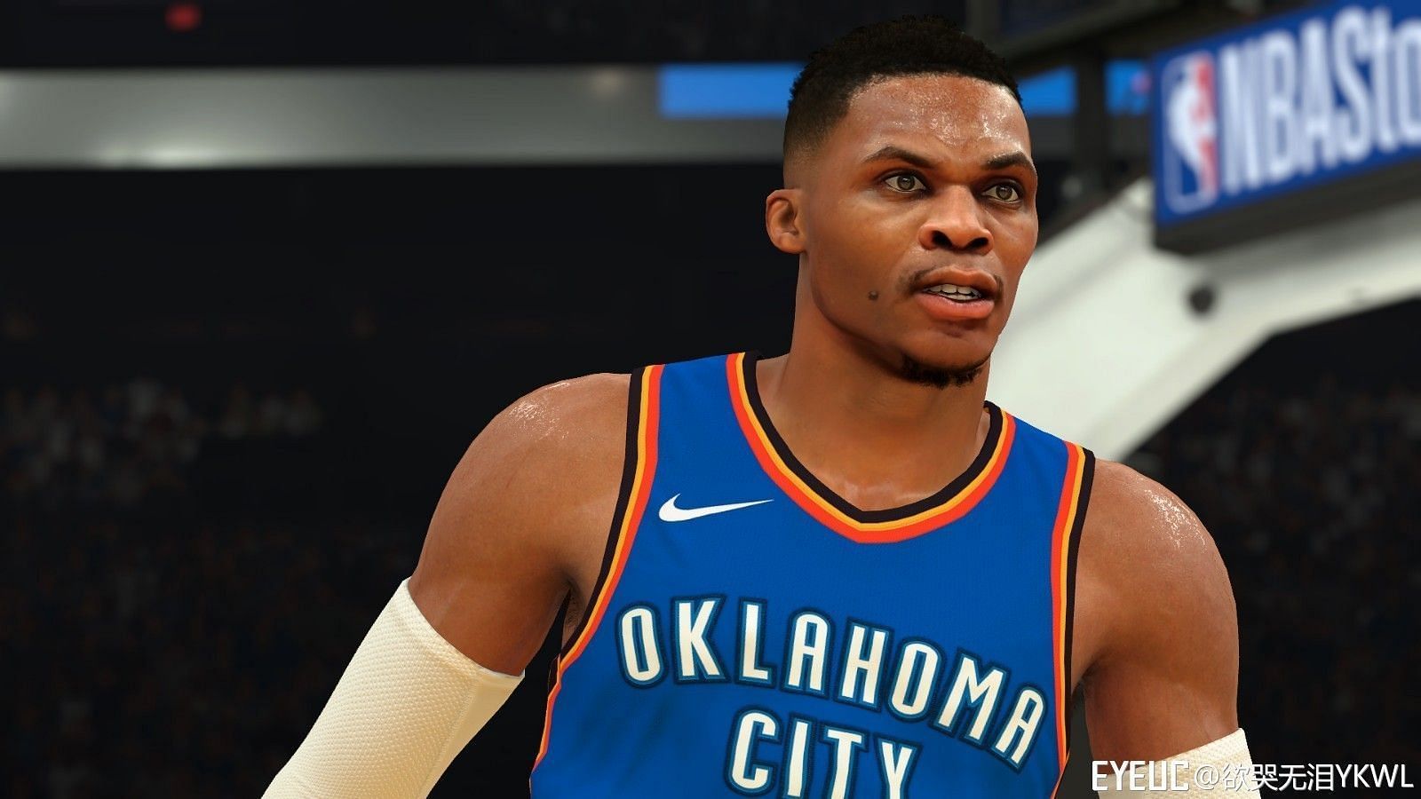Russell Westbrook with the OKC Thunder as seen in NBA 2K19 [Source: ModdingWay]