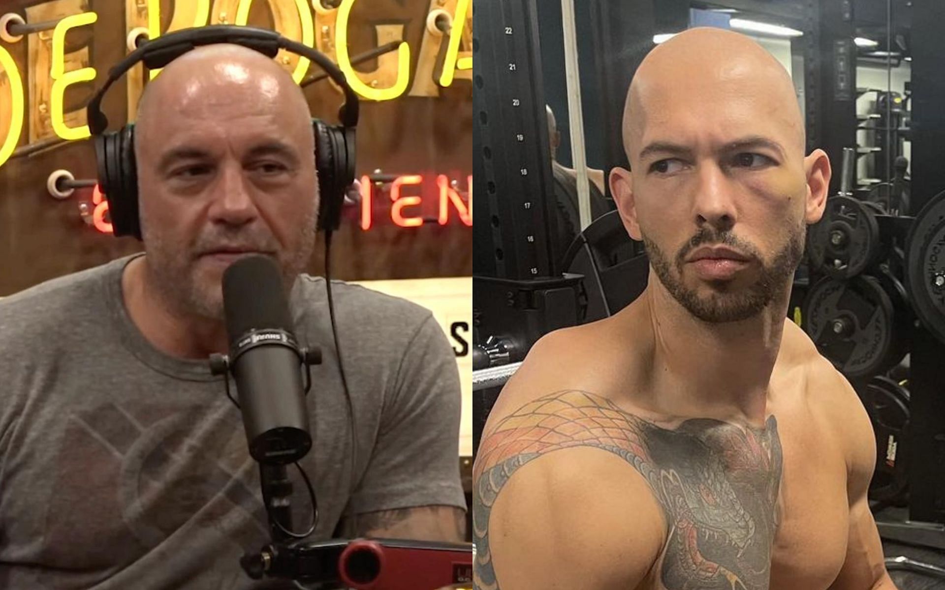 Joe Rogan (left) and Andrew Tate (right) [Photo credit: @cobratate on Instagram]
