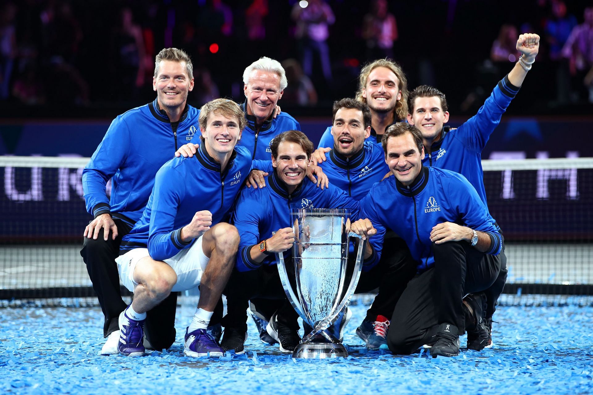 Team Europe celebrate winning the 2019 edition of the tournament.