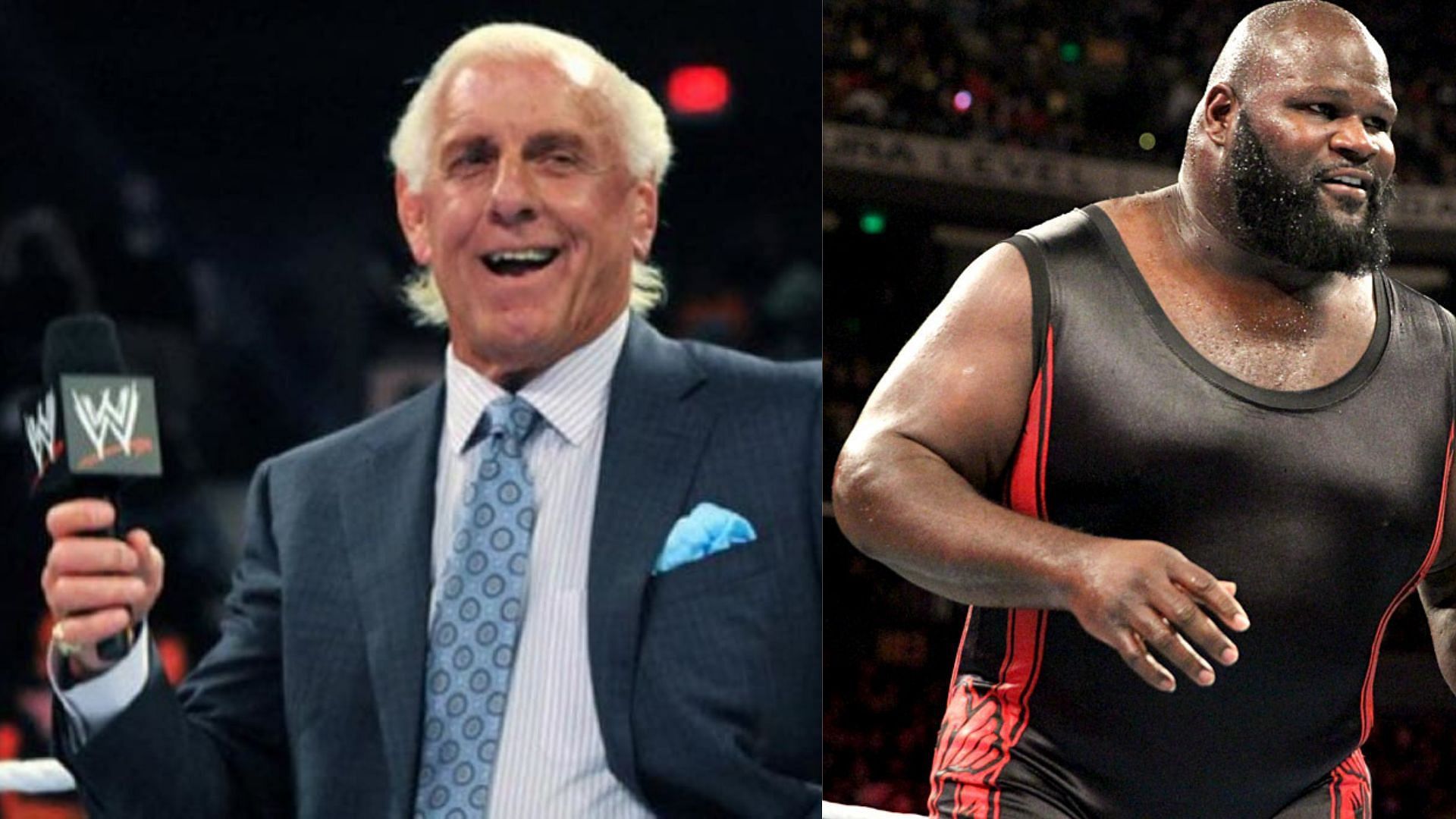 Ric Flair (L) and Mark Henry (R) are no longer with WWE.
