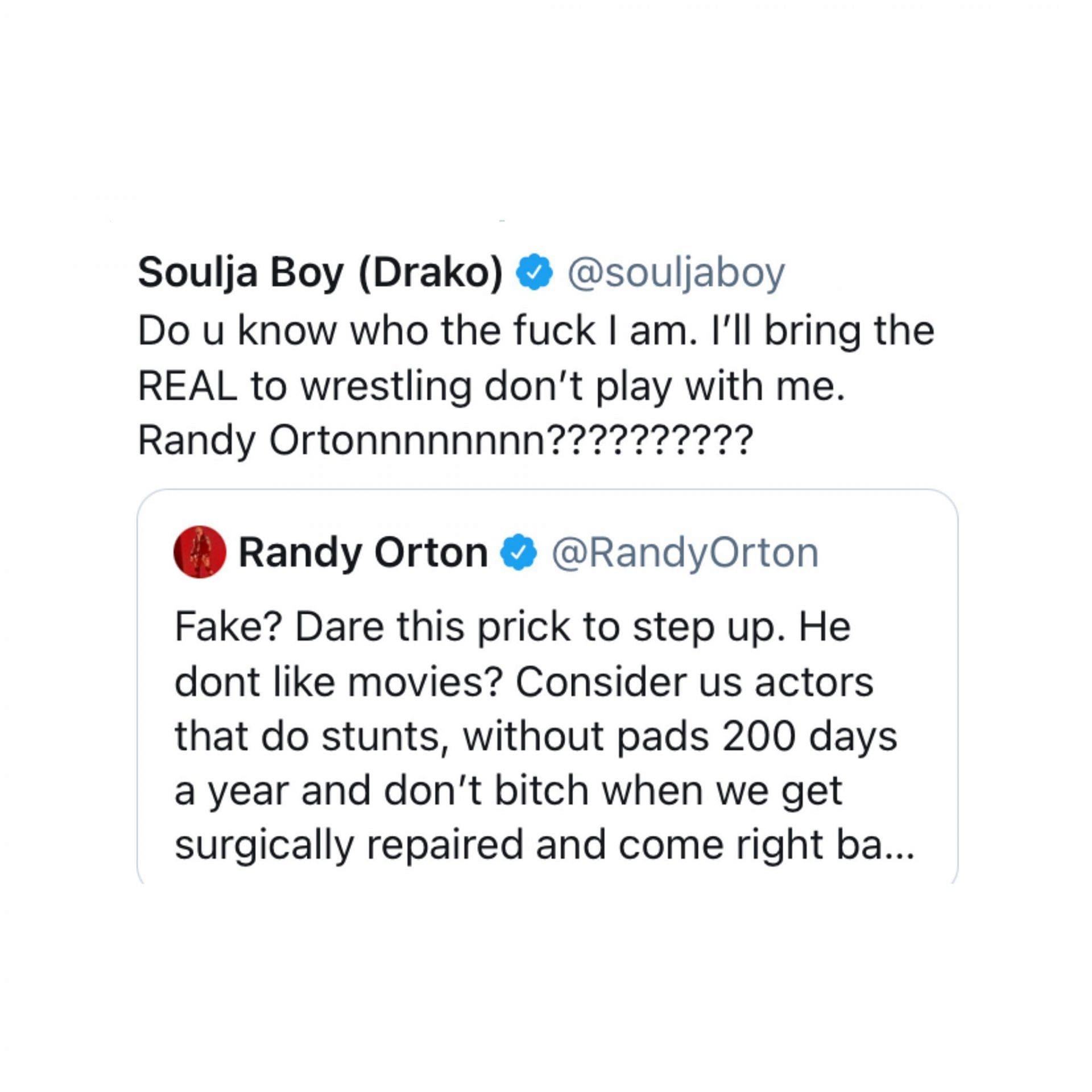 Randy Orton-Soulja Boy Tweet Exchange