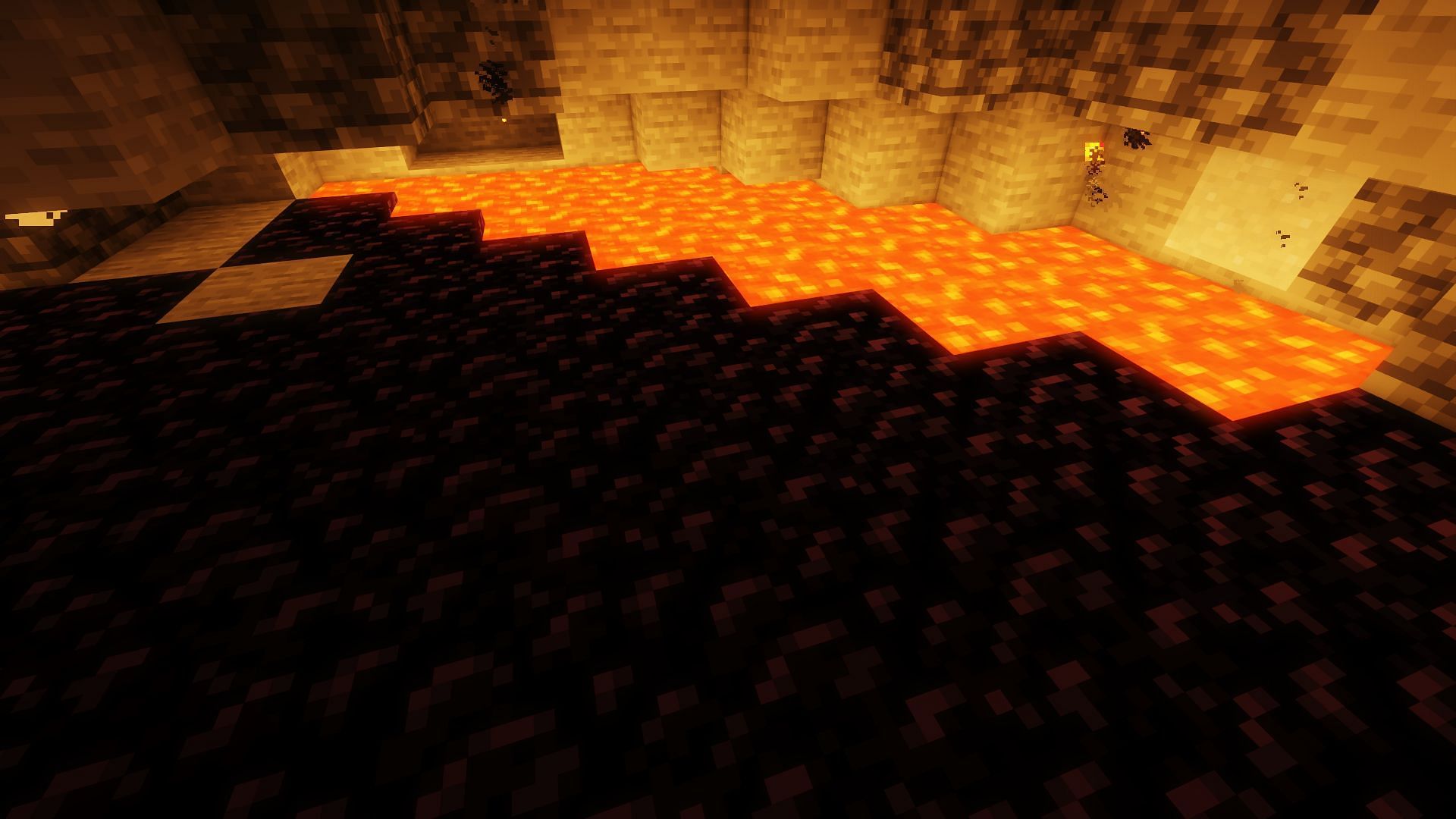 Obsidian found underground (Image via Minecraft)