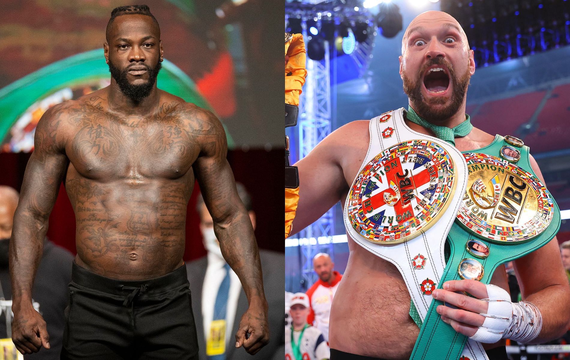 Deontay Wilder (right) and Tyson Fury (left)