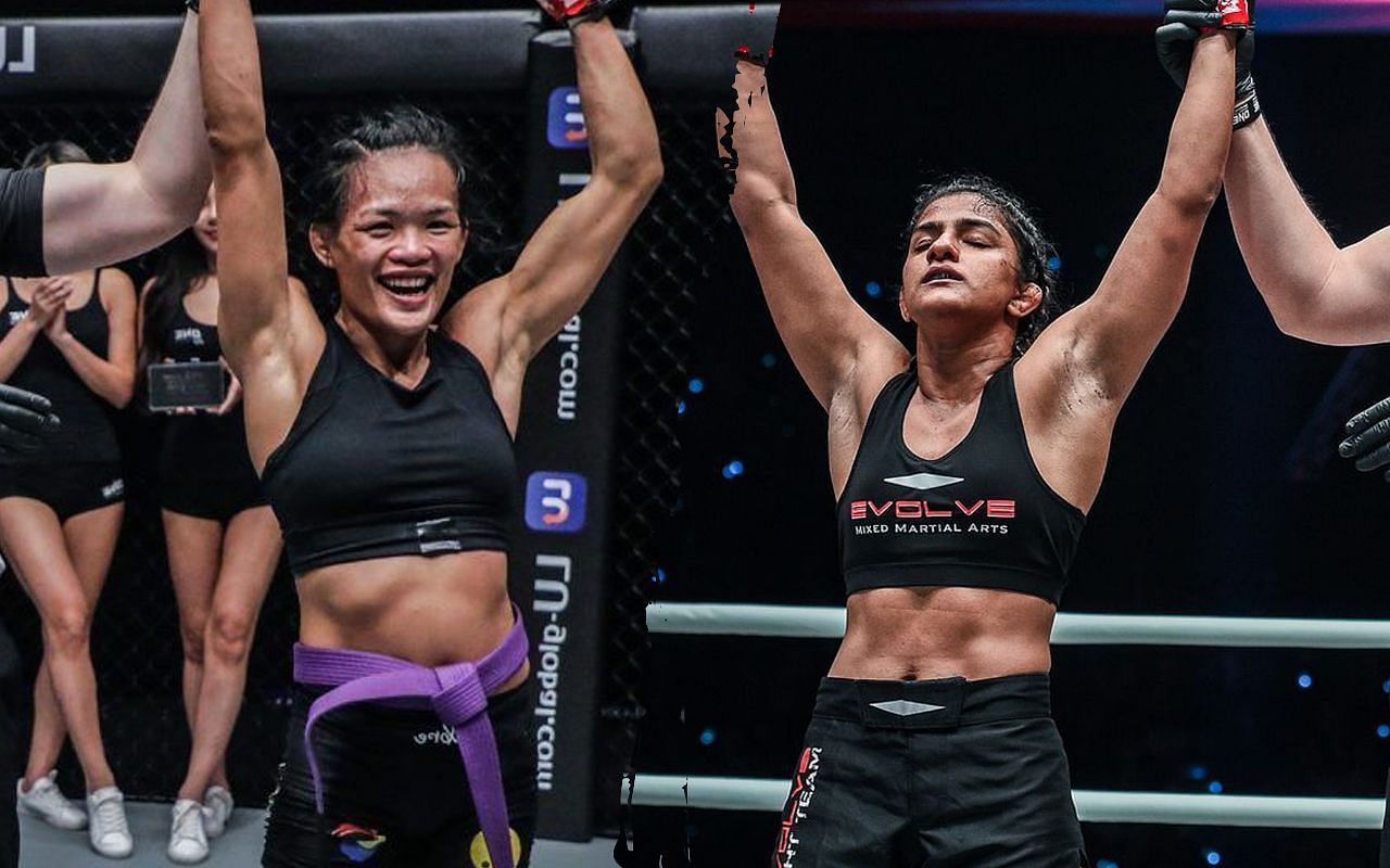 Tiffany Teo (left) and Ritu Phogat (right). [Photos ONE Championship]