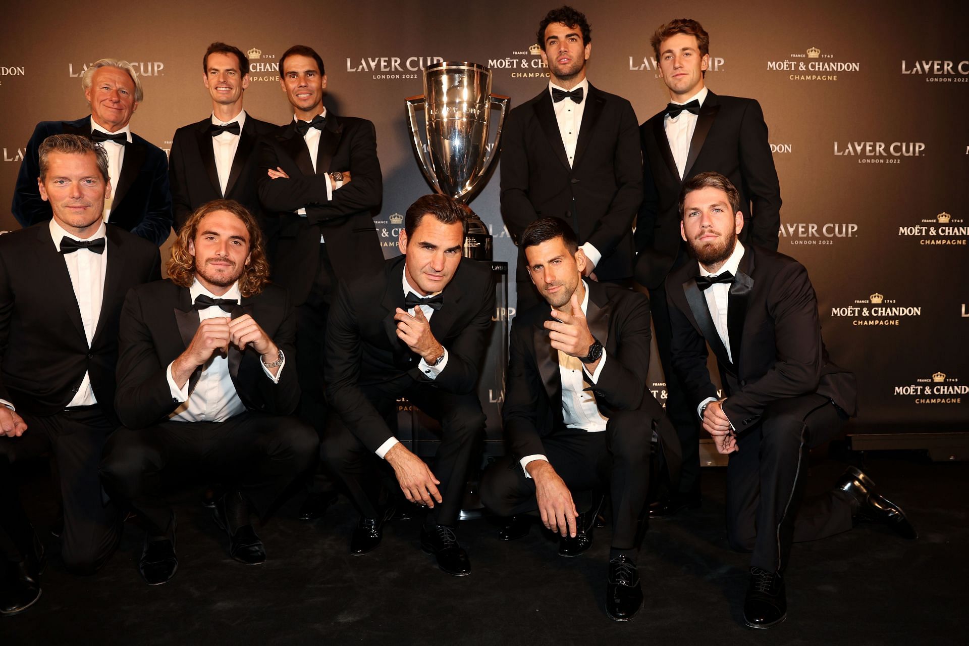 Team Europe captain and players pose ahead of 2022 Laver Cup.