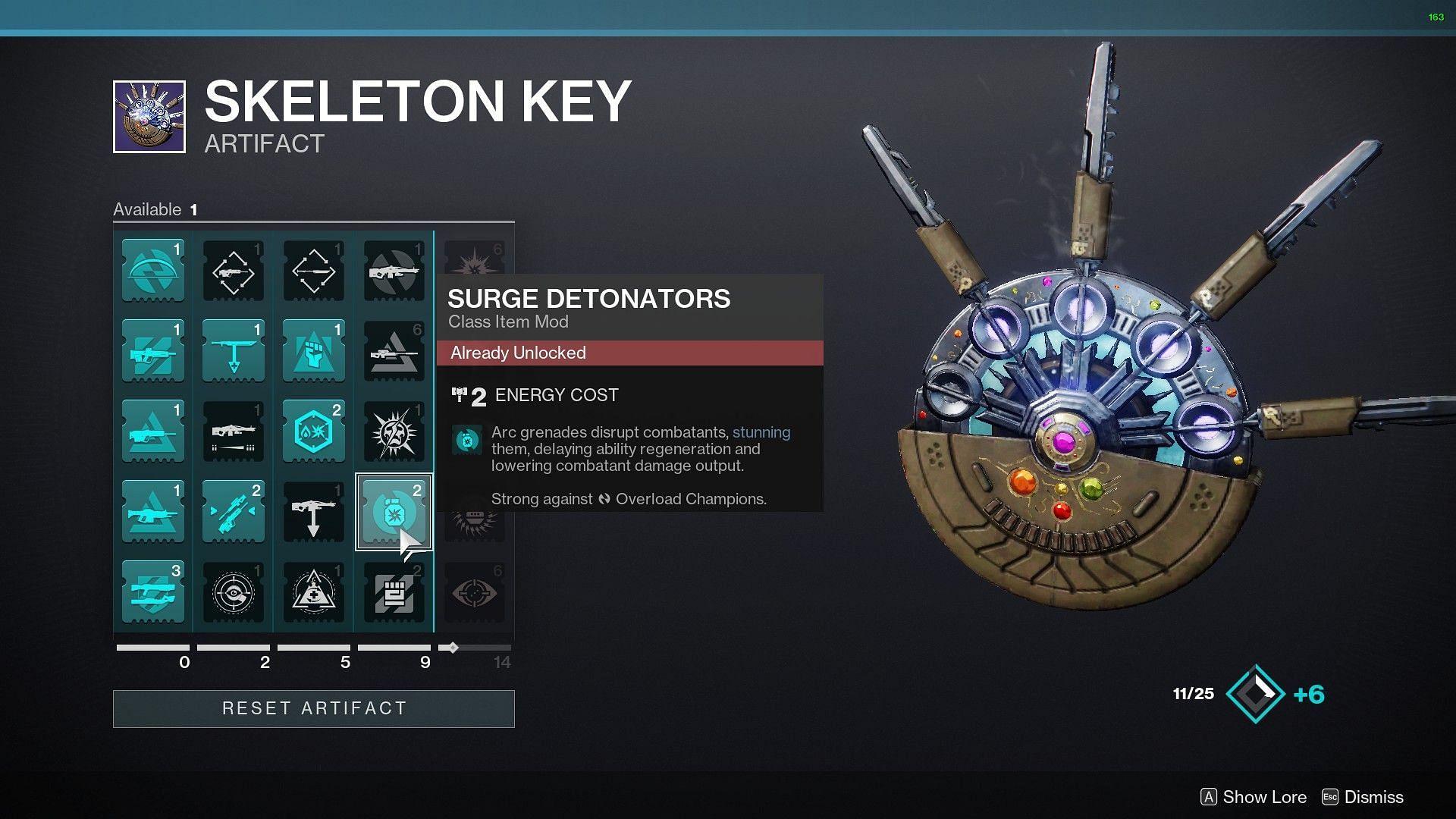 Surge Detonators mod from artifact (Image via Bungie)