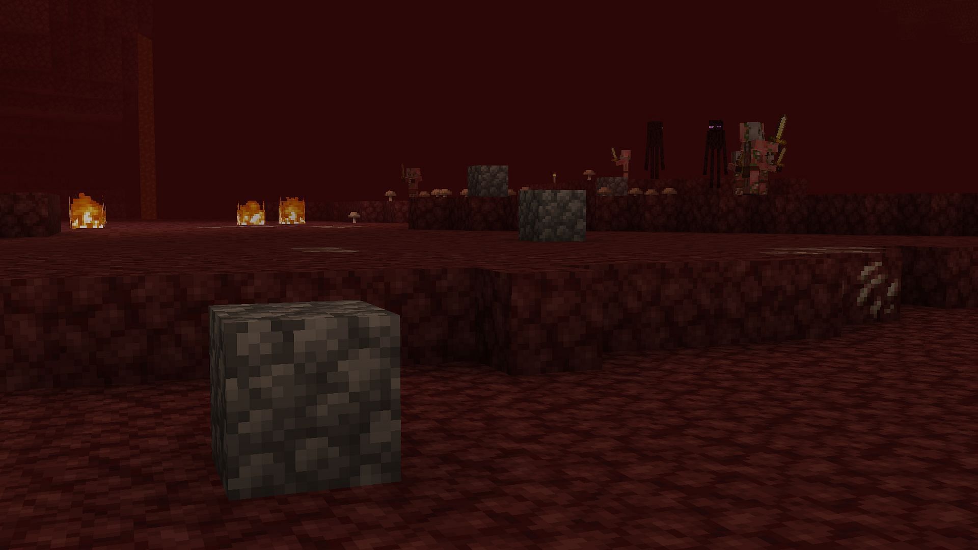 Place non-Nether blocks to create a broken trail in Minecraft (Image via Mojang)