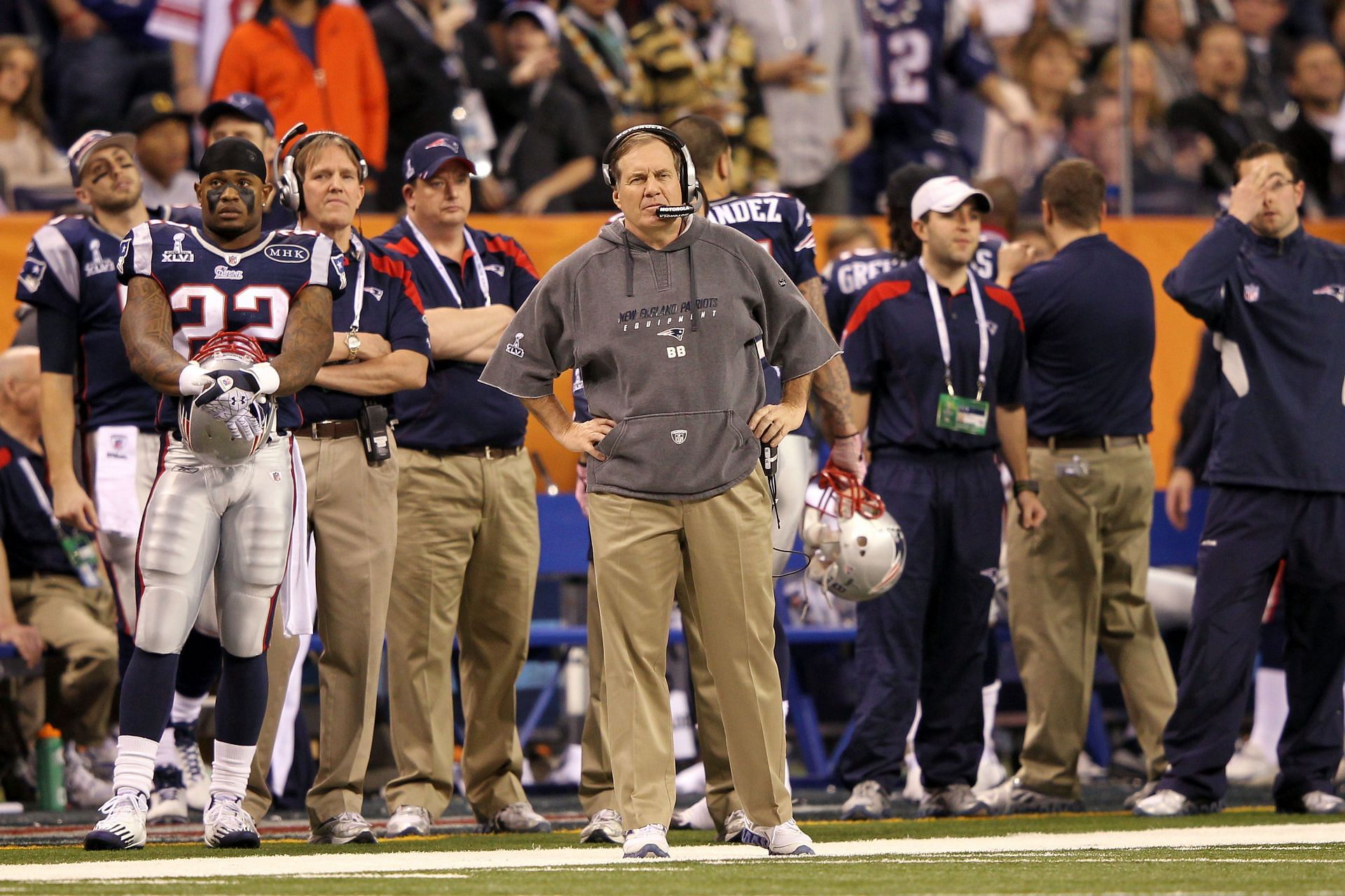 The 70-year-old at Super Bowl XLVI