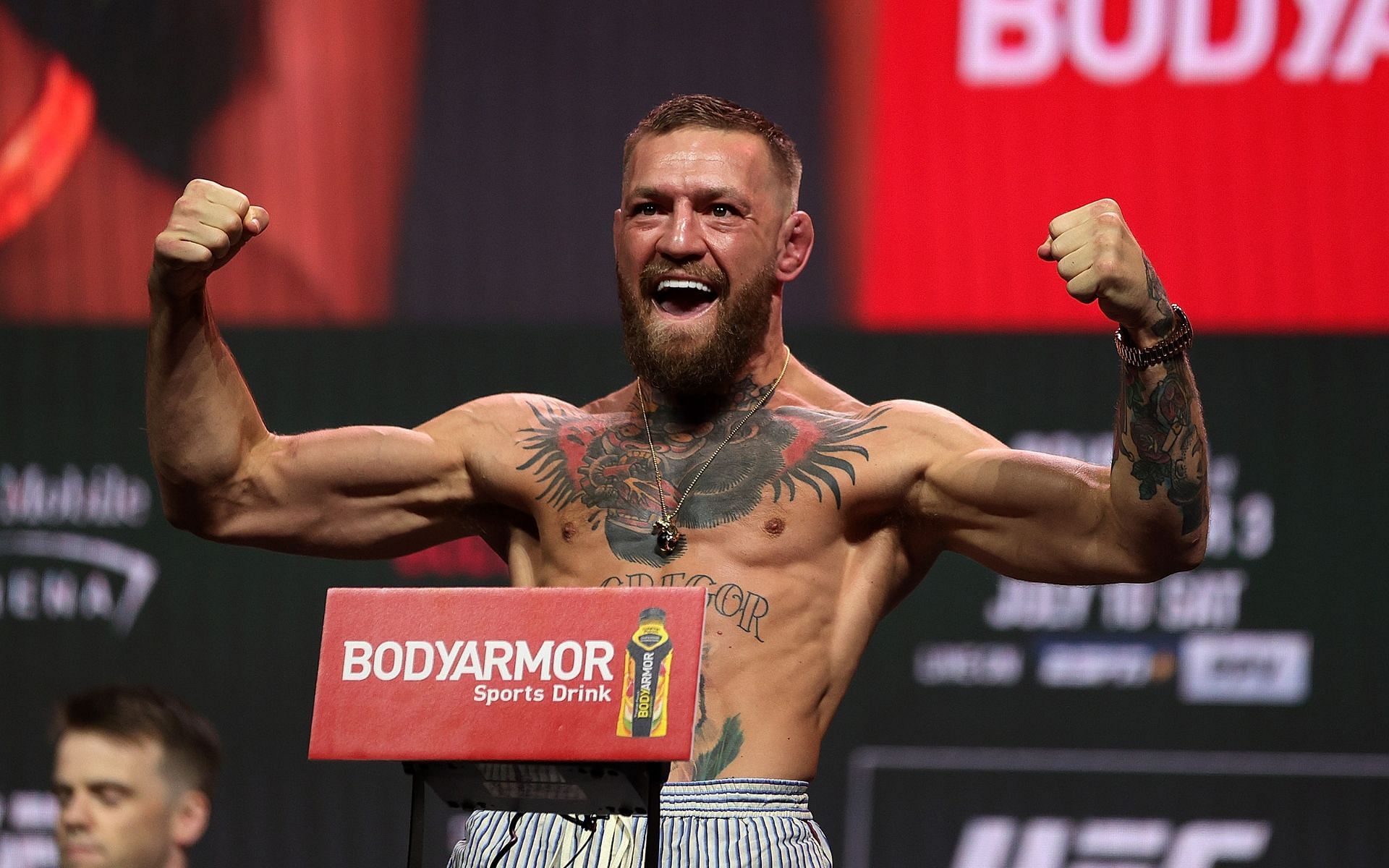 Conor McGregor during his UFC 264 weigh-in