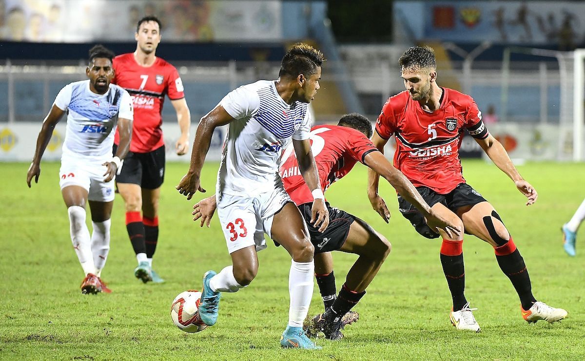 The quarterfinal between Bengaluru FC and Odisha FC witnessed end-to-end action, concluding with a win for the Blues (Image Courtesy: Durand Cup)
