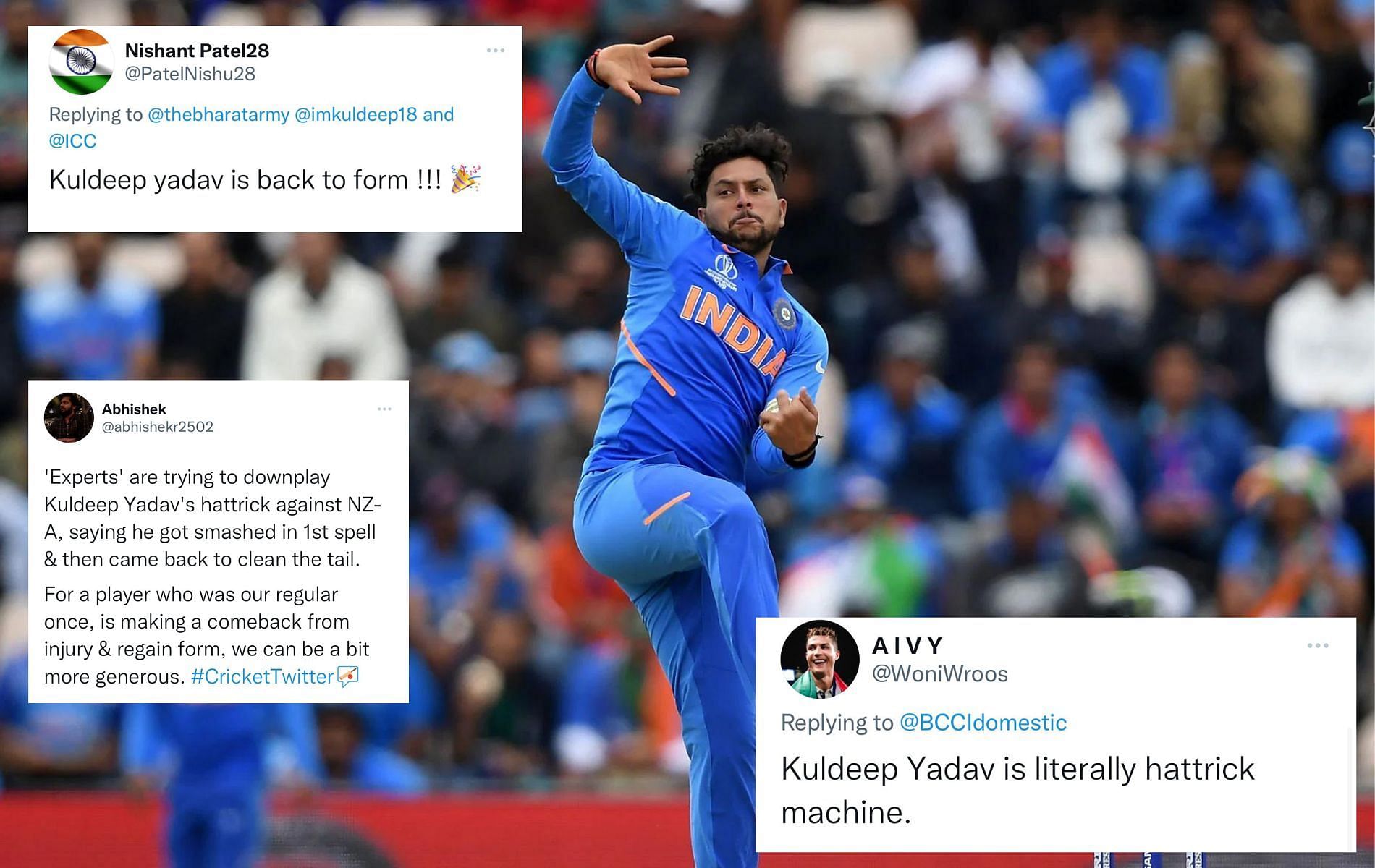 Kuldeep Yadav shone with the ball for India A on Sunday. (Pics: Getty/Twitter)