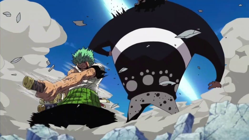What episode does Zoro take Luffy's pain?