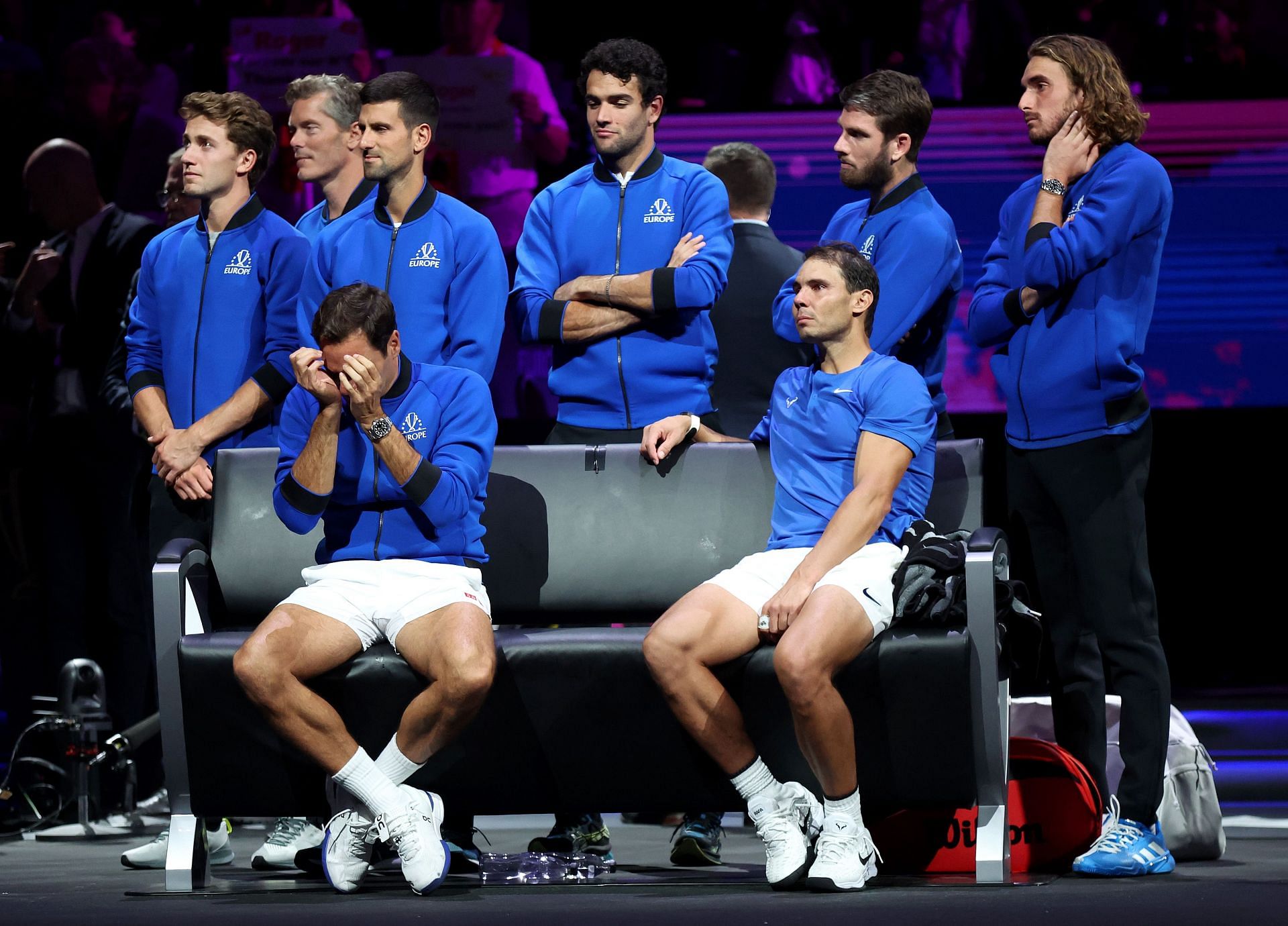 Nadal and Federer at the Laver Cup 2022