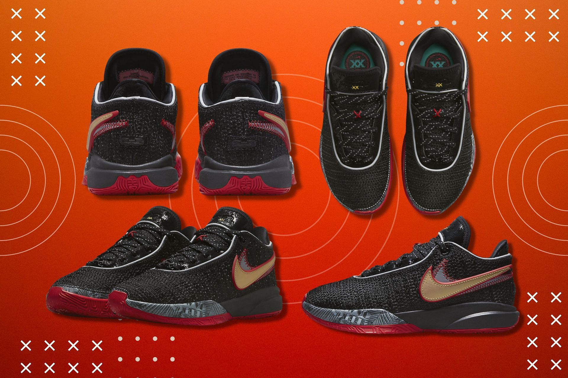 Here&#039;s a detailed look at the impending Nike LeBron 20 Miami Heat sneakers (Image via Sportskeeda)