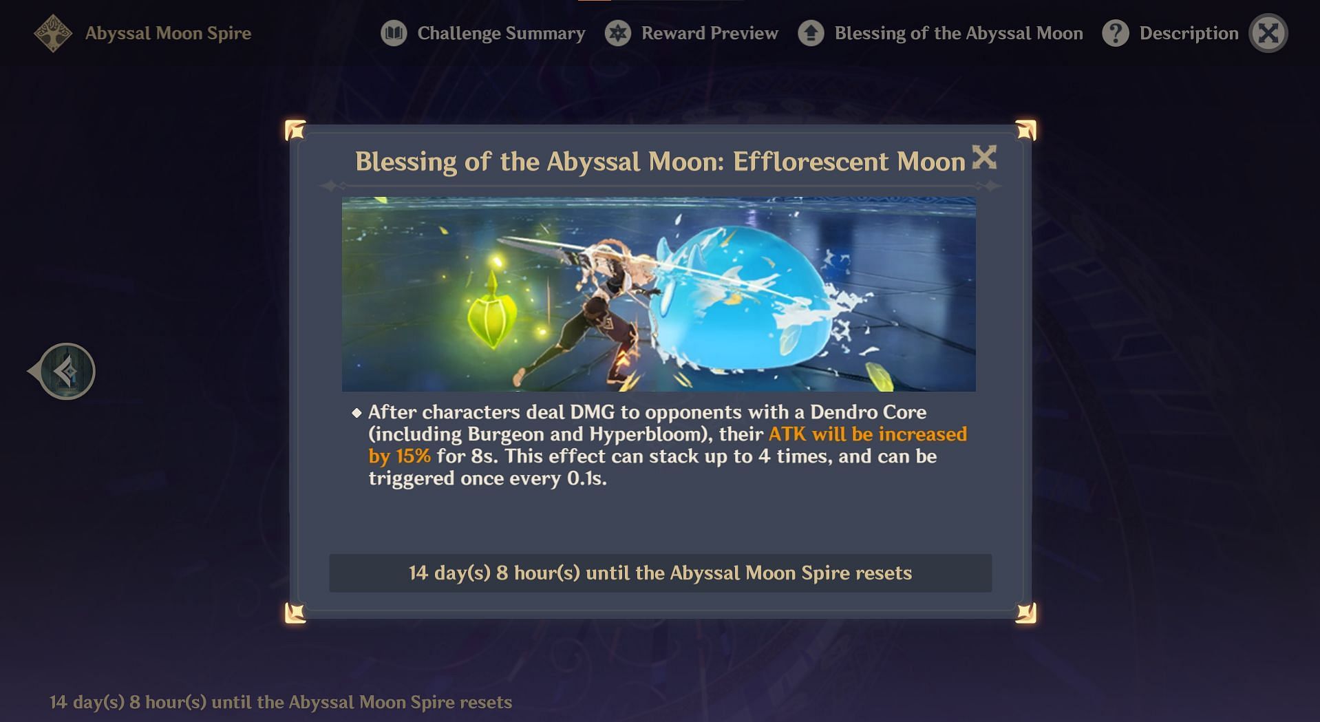 Blessing of the Abyssal Moon: Efflorescent Moon (Image via HoYoverse)