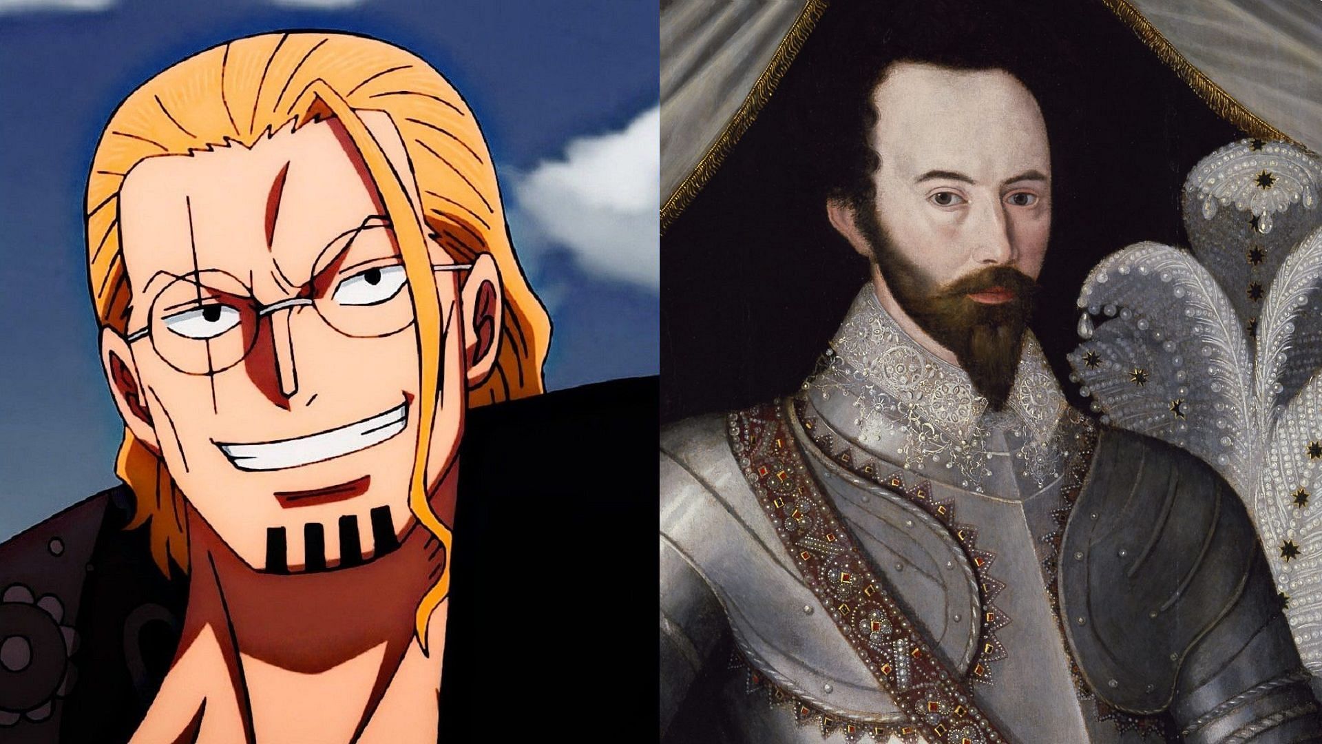 Silvers Rayleigh and Walter Raleigh (Image via Toei Animation, One Piece, and Wikipedia)