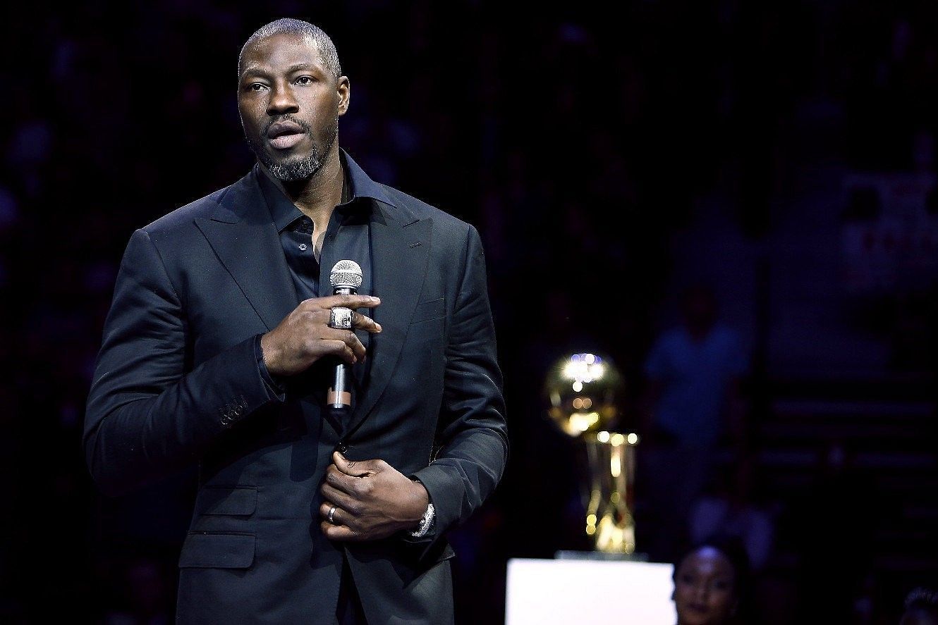 NBA legend Ben Wallace visited the LA Lakers&#039; training camp and former teammate Darvin Ham. [photo: MLive.com]