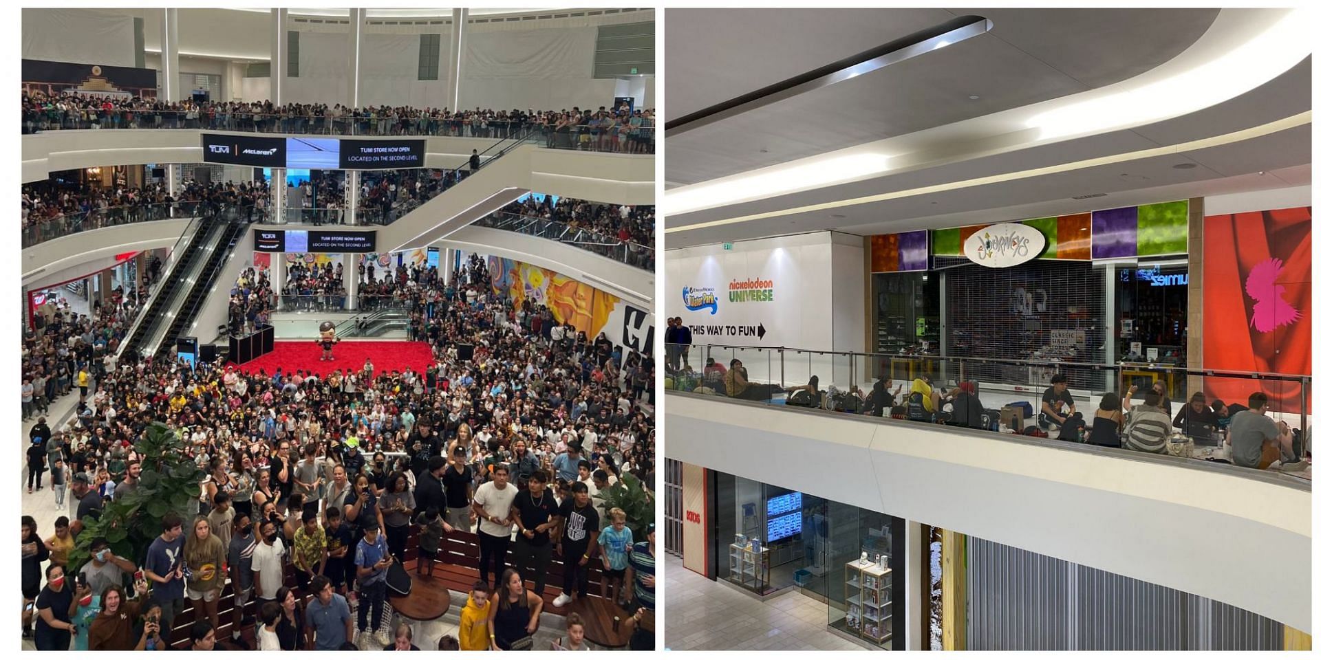 Thousands gather in American Dream Mall, New Jersey for the opening of MrBeast Burgers on Sunday, September 4, 2022. (Image via Twitter)